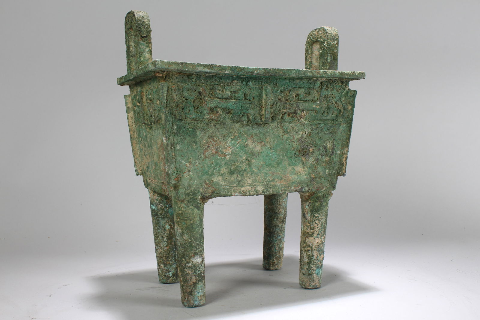 An Estate Chinese Duo-handled Bronze Vessel (1 of 5)