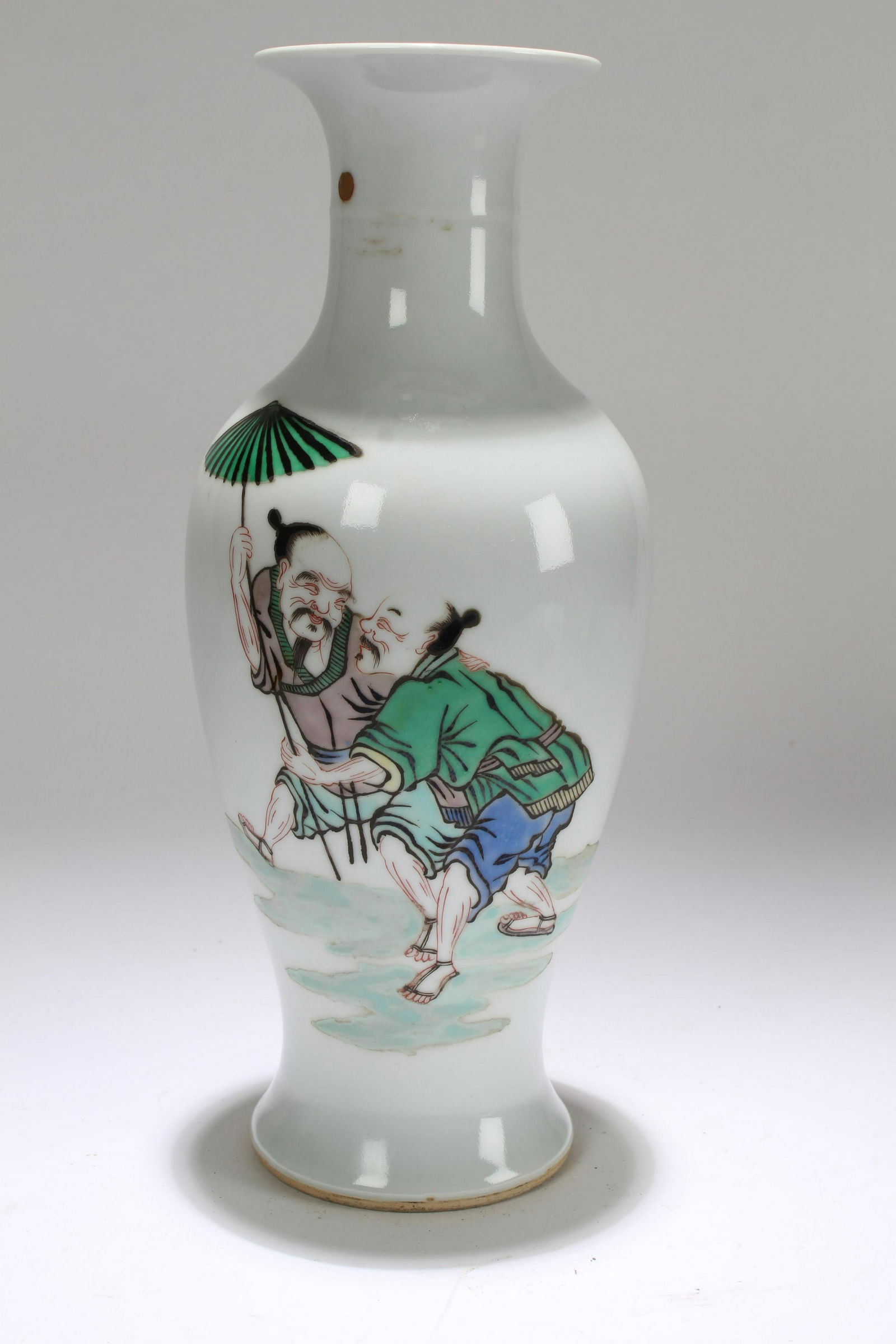 An Estate Chinese Elder-portrait Porcelain Vase Display (1 of 3)