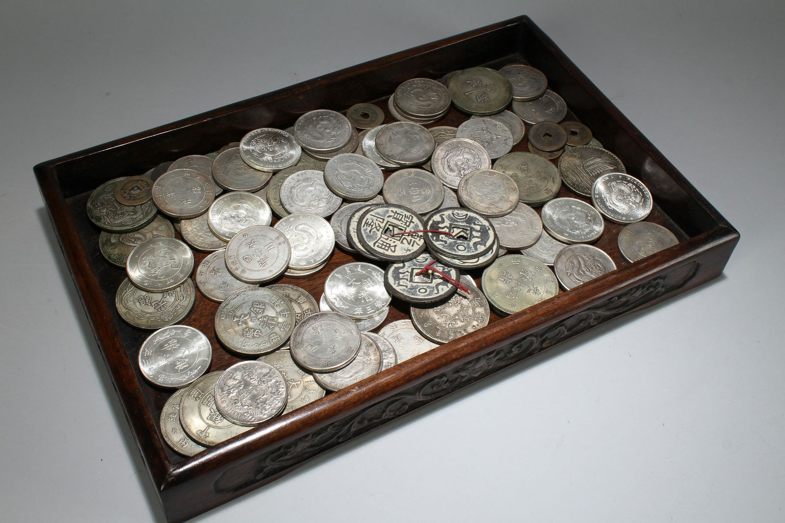 An Estate Chinese Coin-filled Wooden Box (1 of 10)
