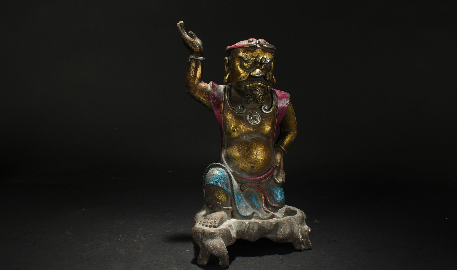 An Estate Religious Tri-color Chinese Buddha Statue (1 of 5)