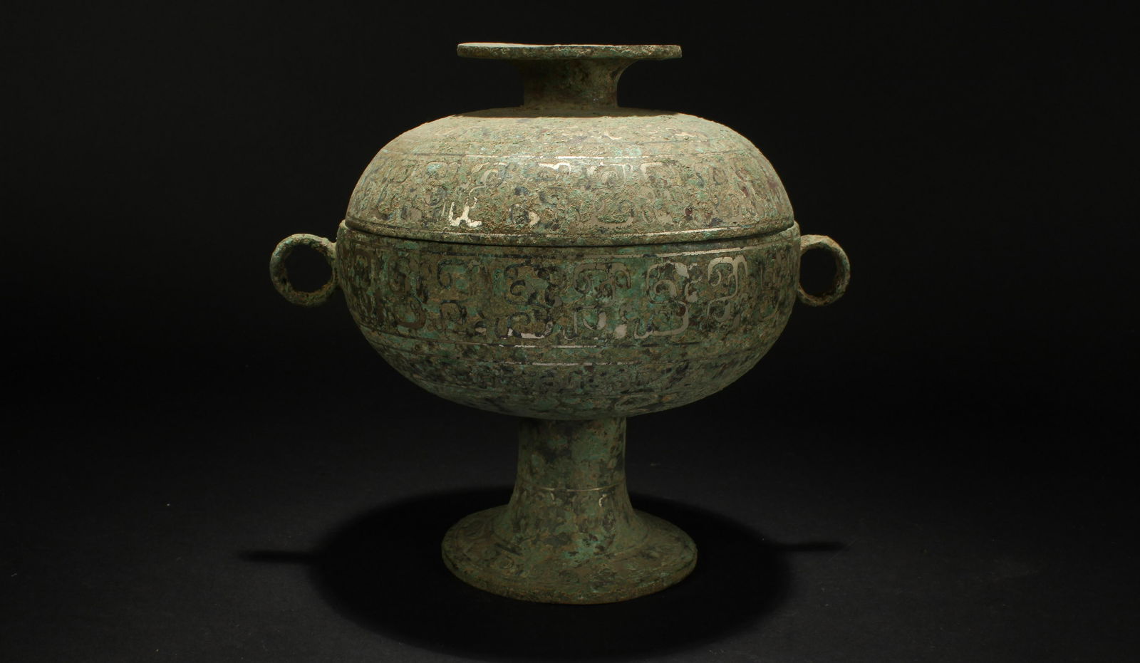 An Estate Chinese Lidded Bronze Vessel (1 of 5)