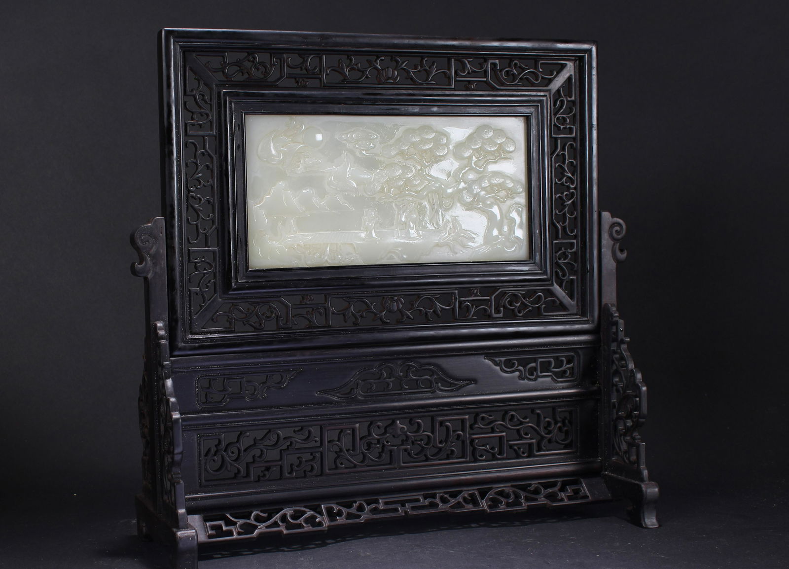 A Chinese Jade-inserted Wooden TAB le Screen (1 of 4)