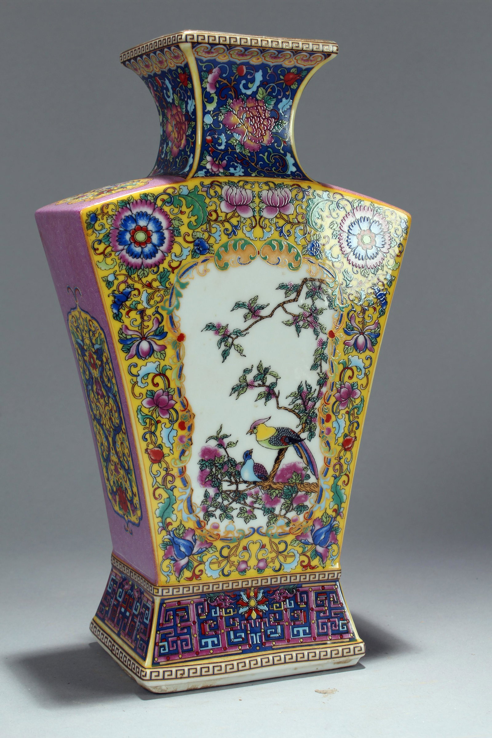 An Estate Chinese Window-framed Porcelain Fortune Vase: An Estate Chinese Window-framed Porcelain Fortune Vase . Height: 10.25 (inch).