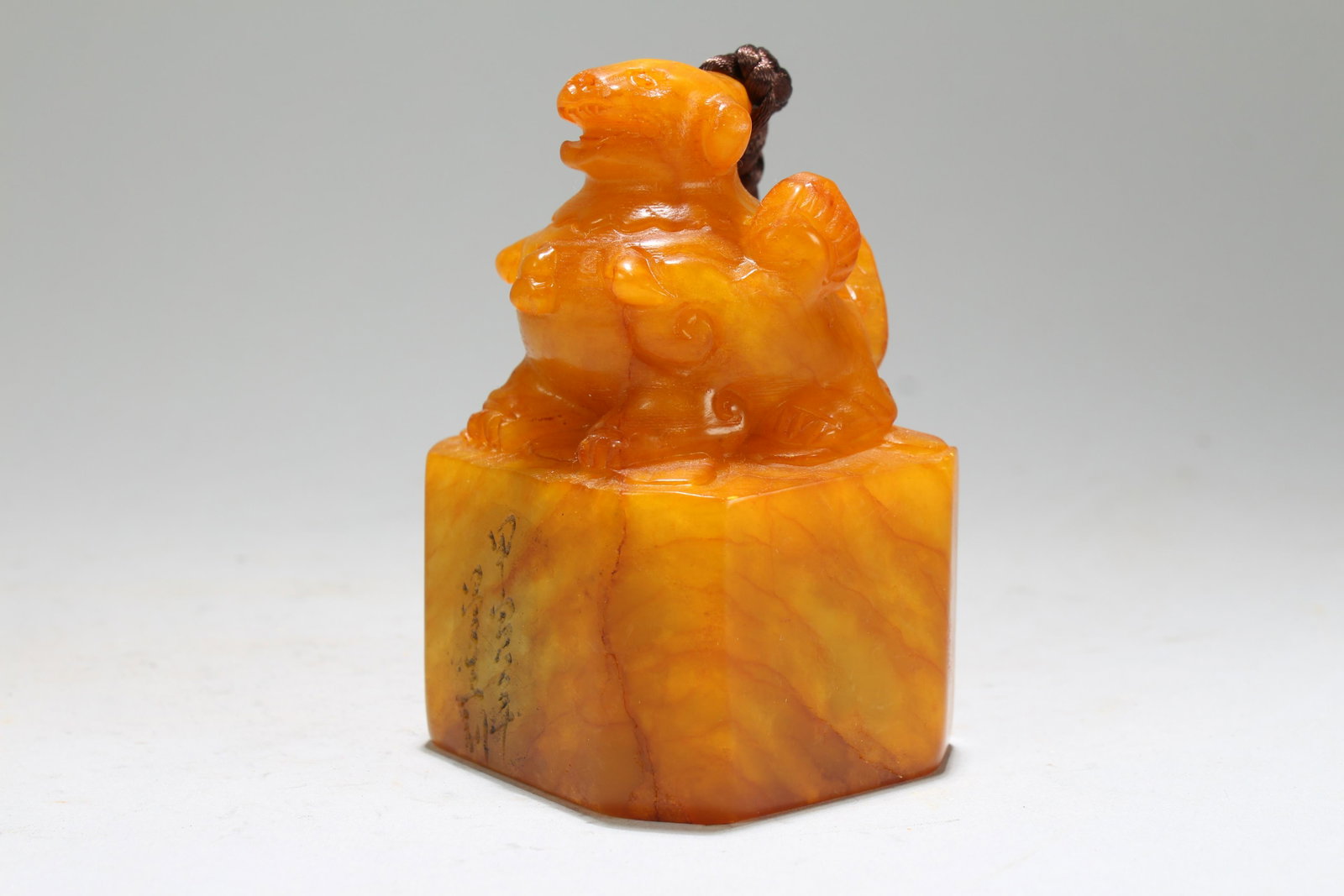 An Estate Chinese Myth-beast Fortune Soapstone Seal: An Estate Chinese Myth-beast Fortune Soapstone Seal . Height: 3.25 (inch). Length: 2 (inch). Width: 2 (inch).