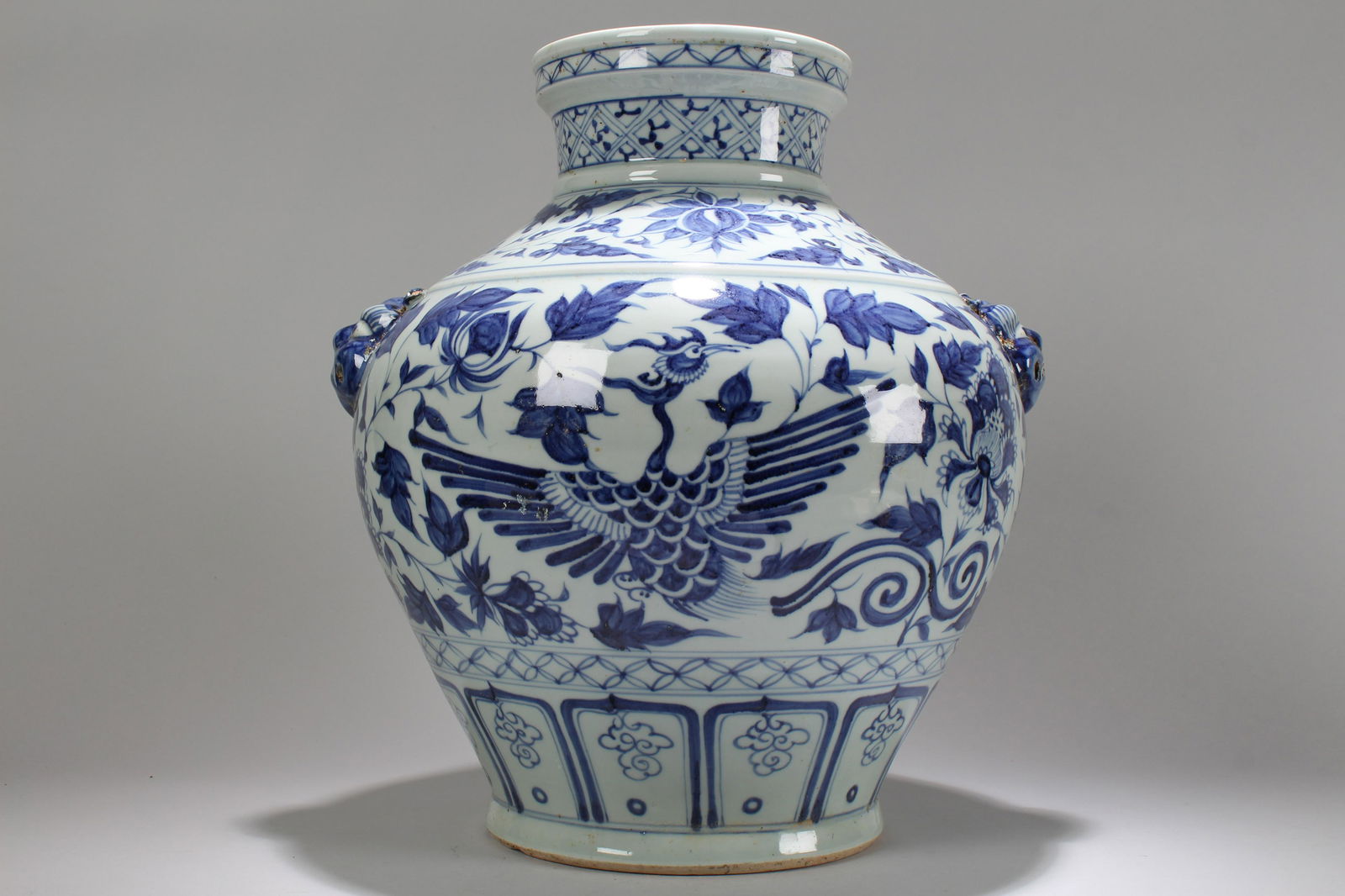 An Estate Chinese Duo-handled Fortune Blue and White (1 of 5)
