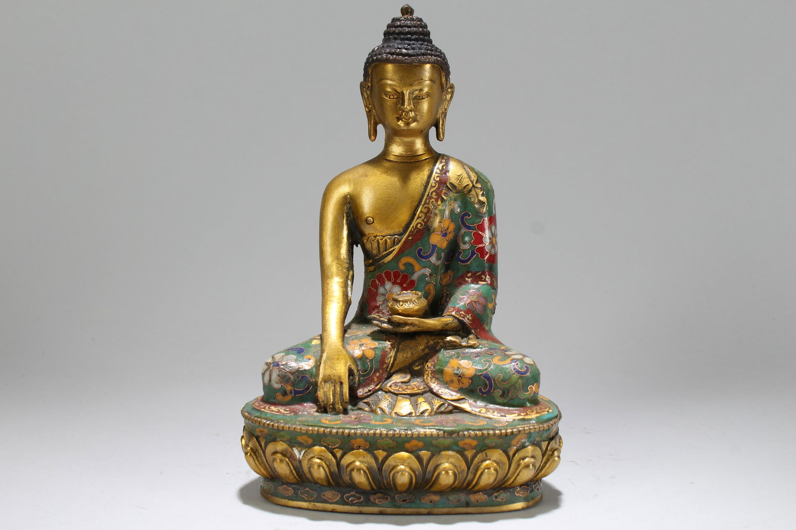 An Estate Chinese Religious Fortune Cloisonne Buddha (1 of 5)