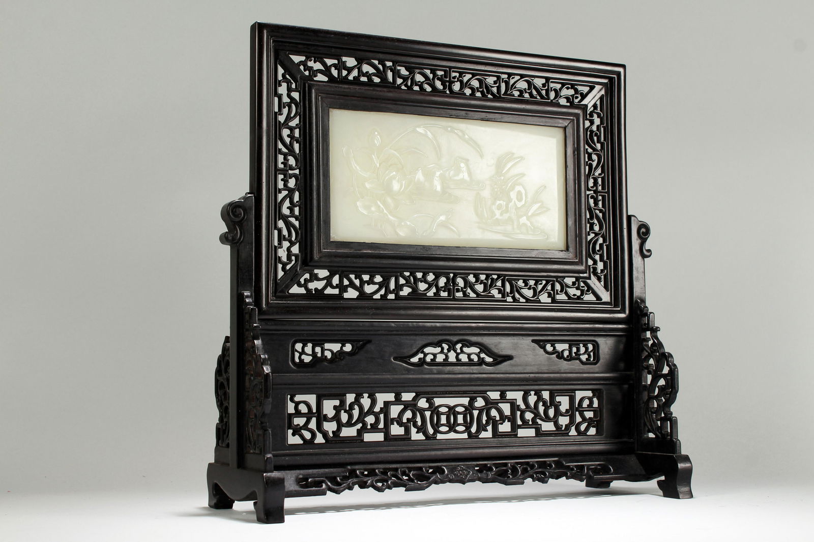 An Estate Chinese Massive Jade-curving Poetry-framing (1 of 5)