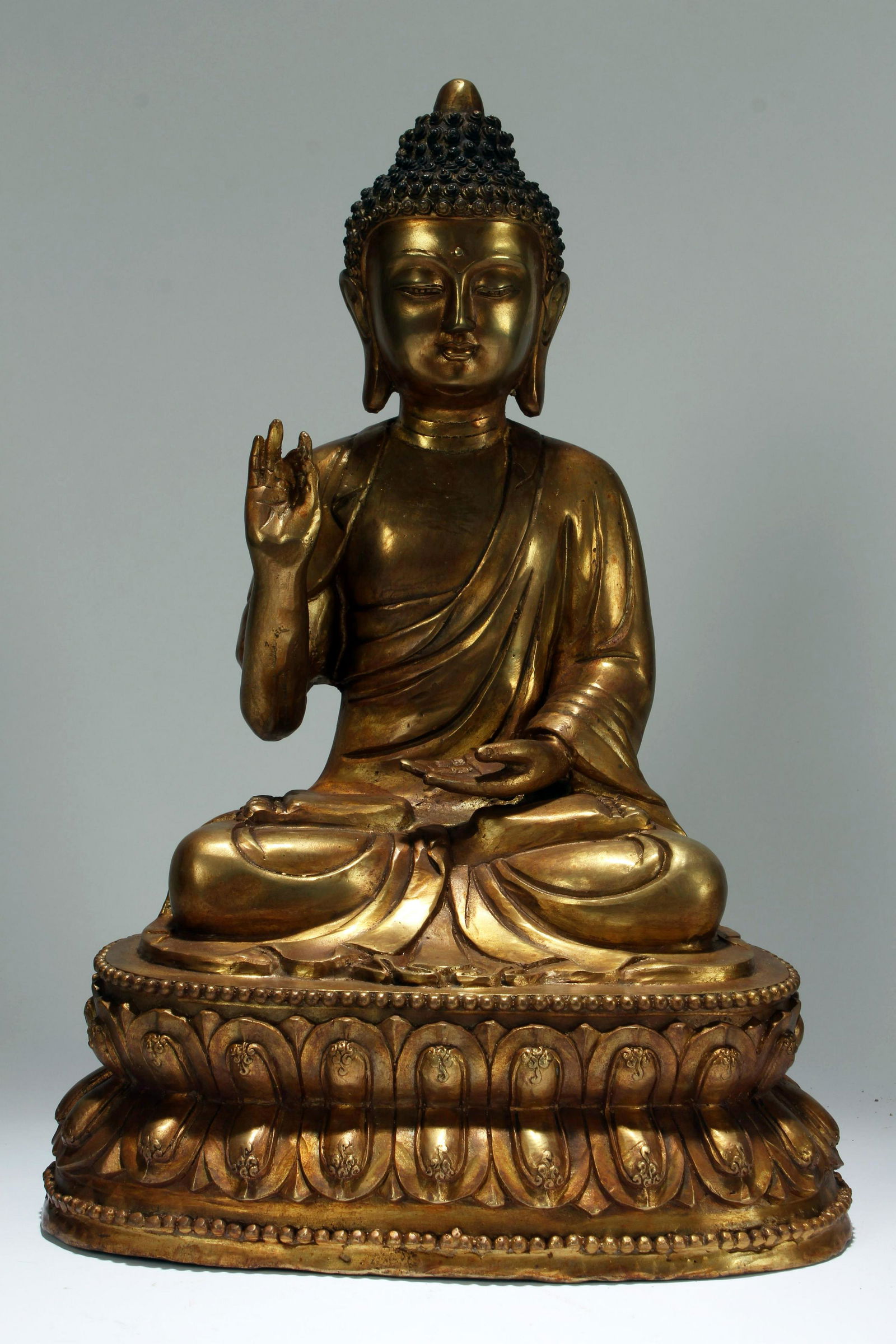 An Estate Chinese Pondering-pose Religious Buddha Gilt (1 of 6)