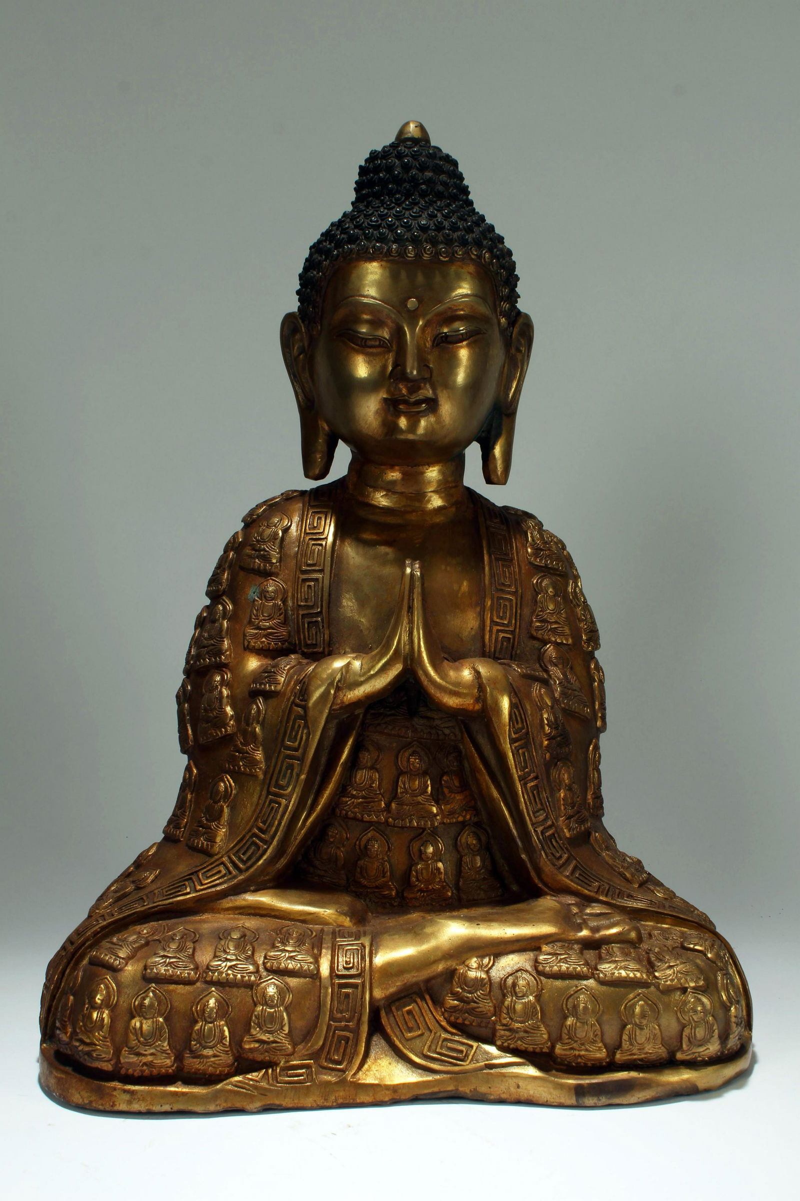 An Estate Chinese Buddha-fortune Religious Gilt Statue (1 of 6)