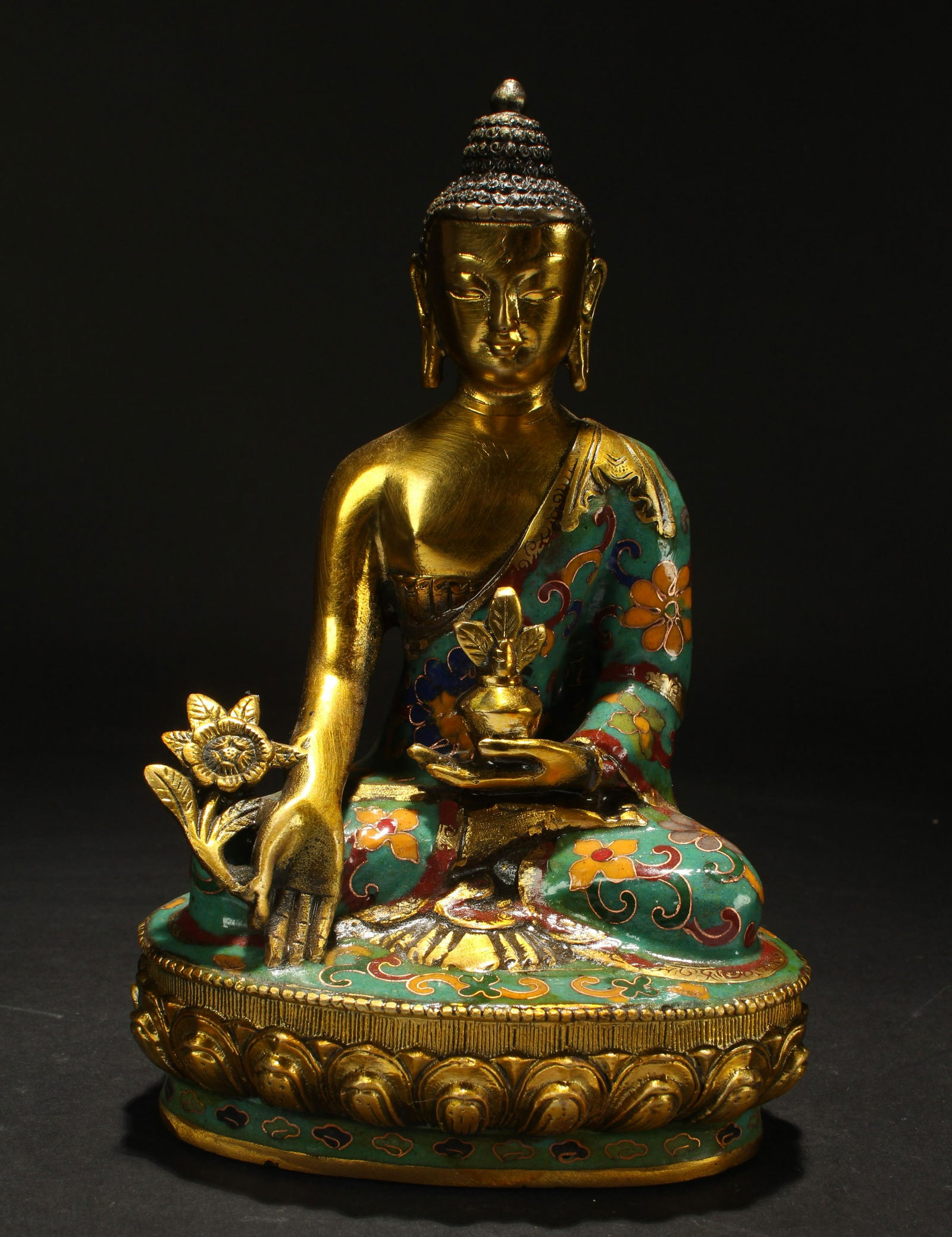 An Estate Chinese Cloisonne Religious Buddha Statue (1 of 4)