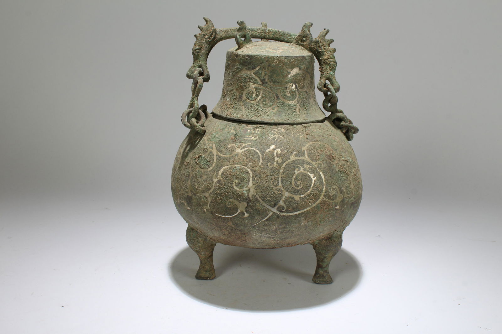 An Estate Chinese Lidded Dragon-decorating Bronze (1 of 5)