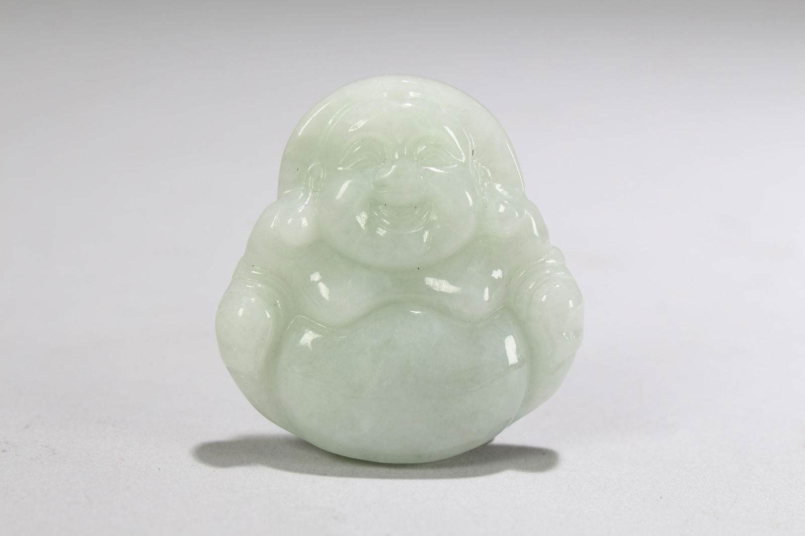 Chinese Happy-buddha Jade Curving Pendant (1 of 3)