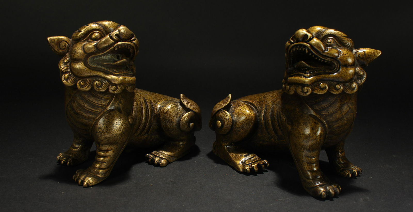A Pair of Chinese Religious Metal-craft Myth-beast (1 of 4)