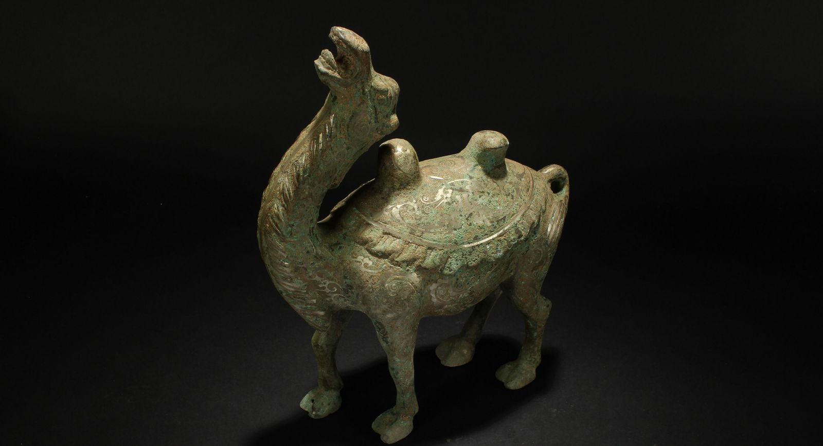 An Estate Chinese Myth-beast Bronze Vessel Statue (1 of 5)