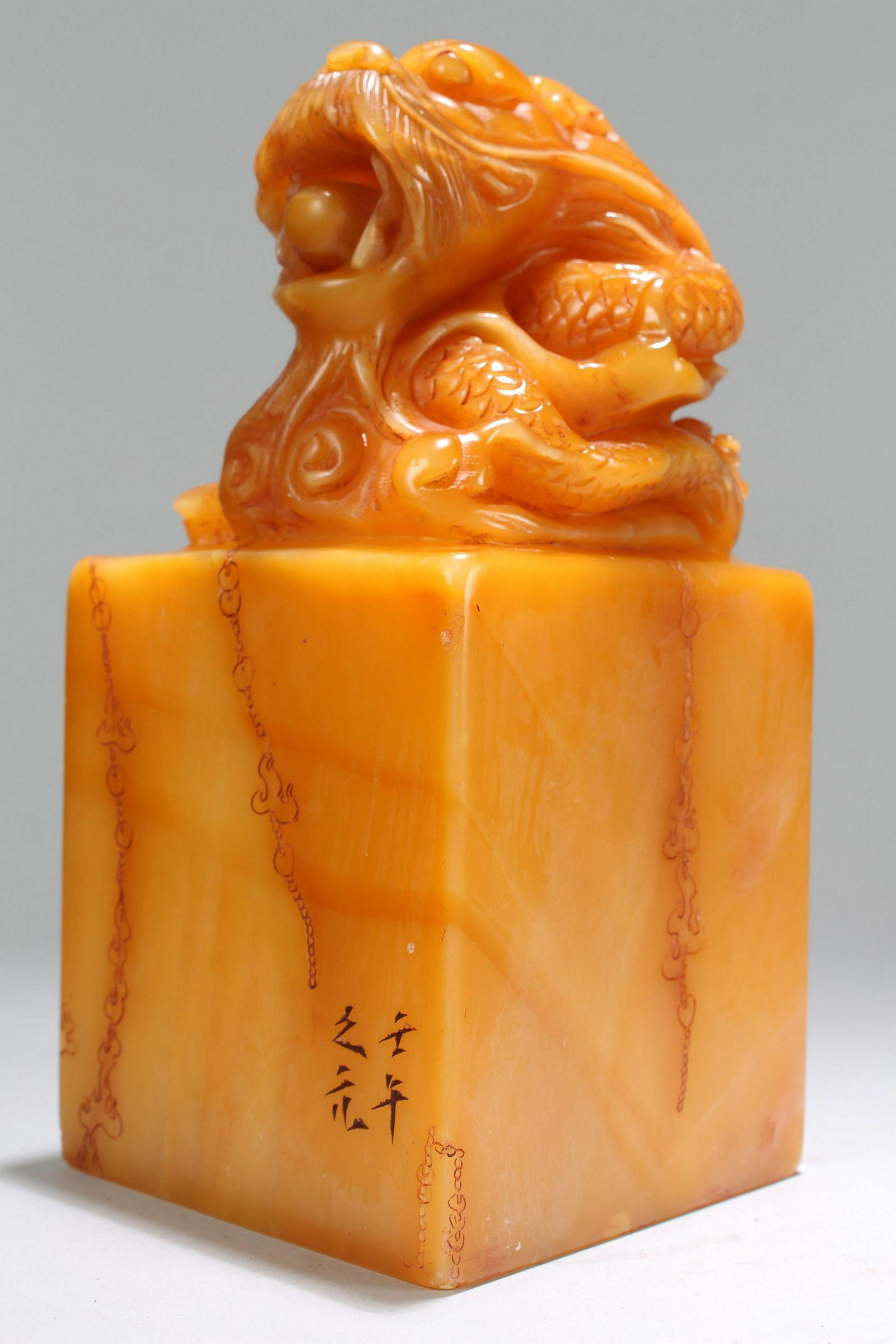An Estate Chinese Myth-beast Fortune Soapstone Seal: An Estate Chinese Myth-beast Fortune Soapstone Seal . Height: 8 (inch). Length: 4 (inch). Width: 4 (inch).