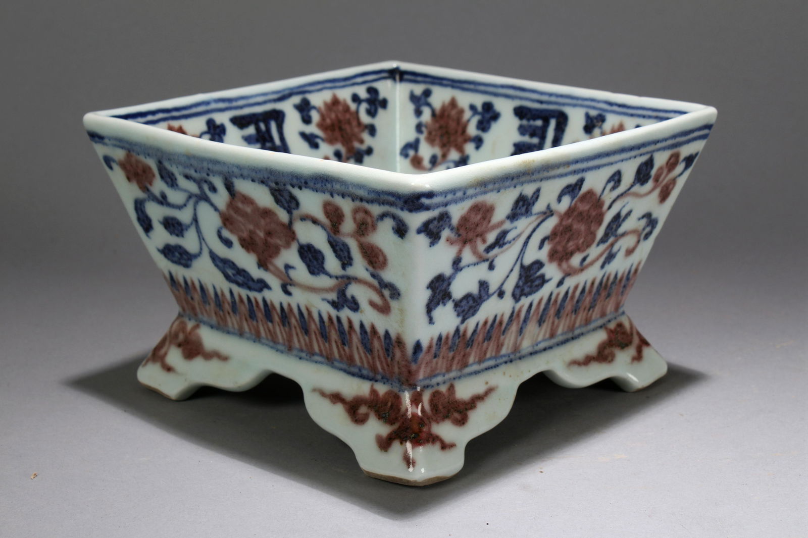 A Chinese Square-based Ancient-framing Blue and White (1 of 4)