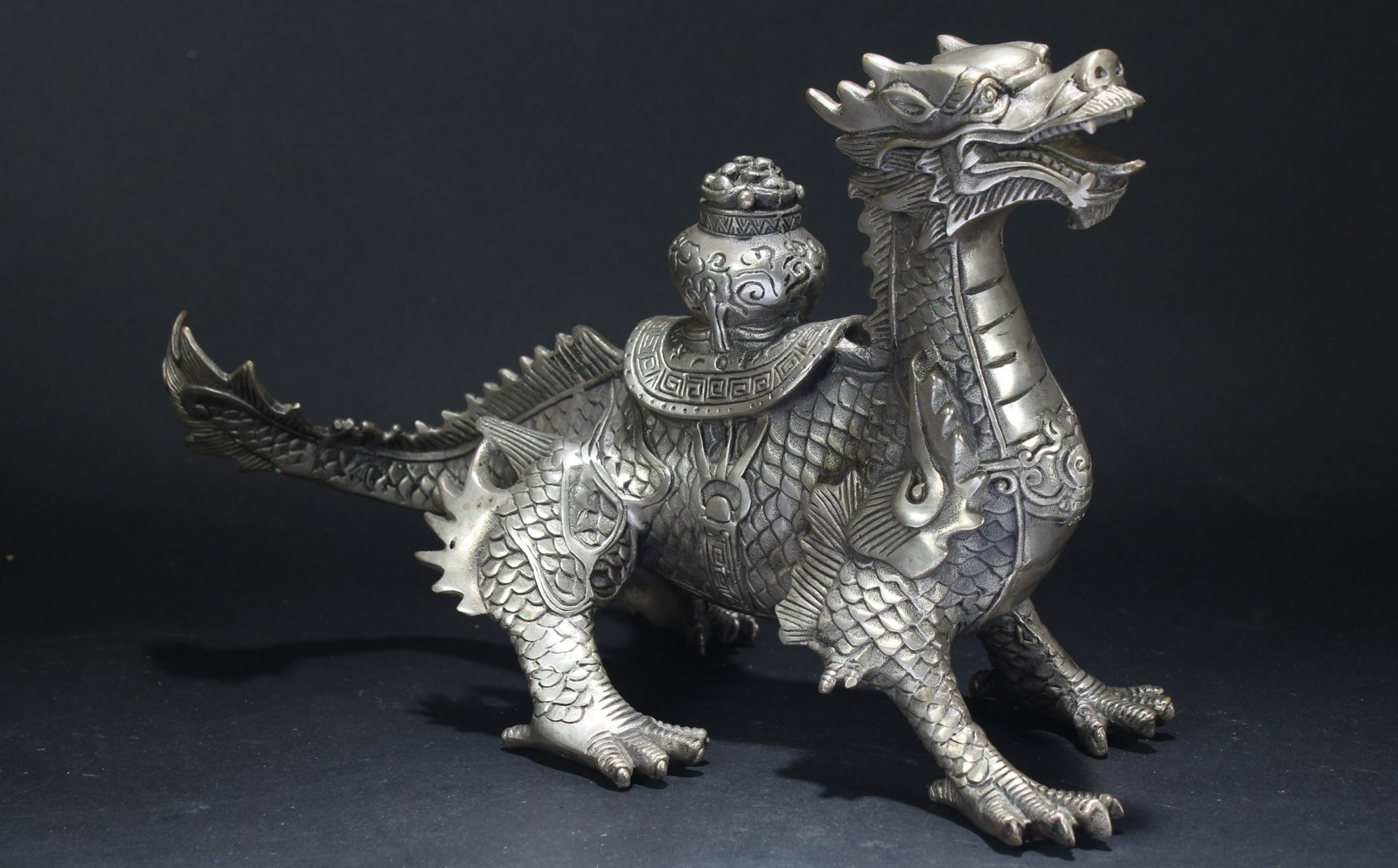 An Estate Chinese Religious Myth-beast Statue: An Estate Chinese Religious Myth-beast Statue . Height: 6.6 (inch). Length: 10 (inch).