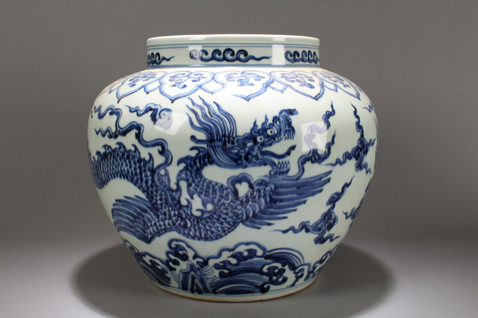 An Estate Chinese Blue and White Dragon-decorating (1 of 6)