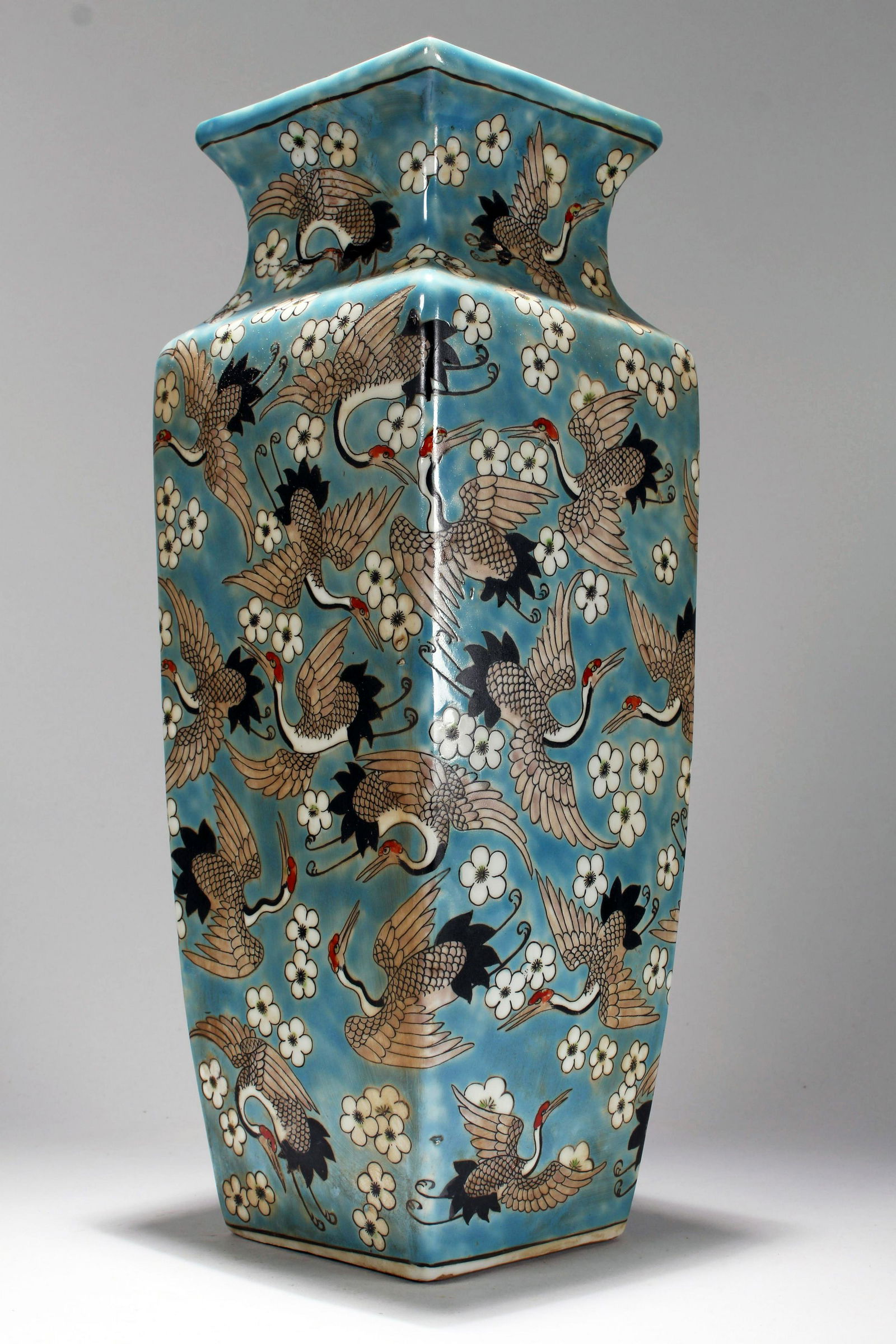 A Chinese Square-based Estate Crane-fortune Porcelain (1 of 4)