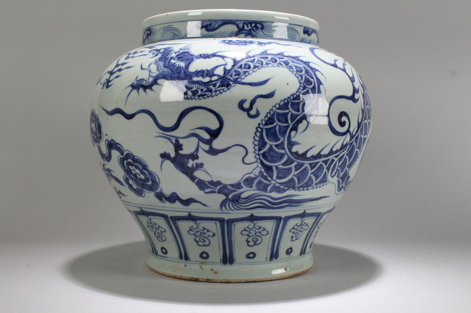 An Estate Chinese Dragon-decorating Massive Blue and (1 of 6)
