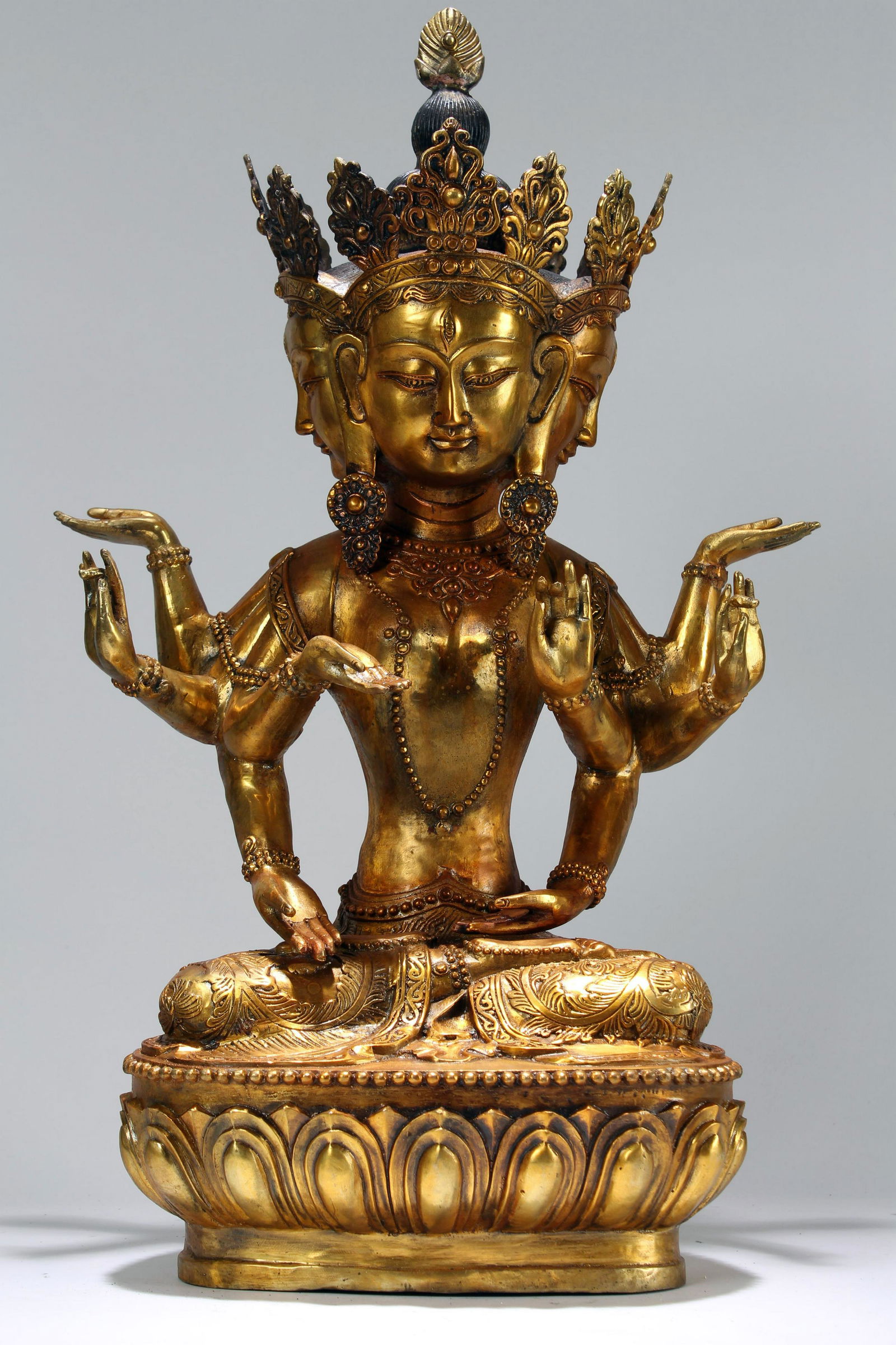 An Estate Multi-face Chinese Gilt Religious Fortune (1 of 5)