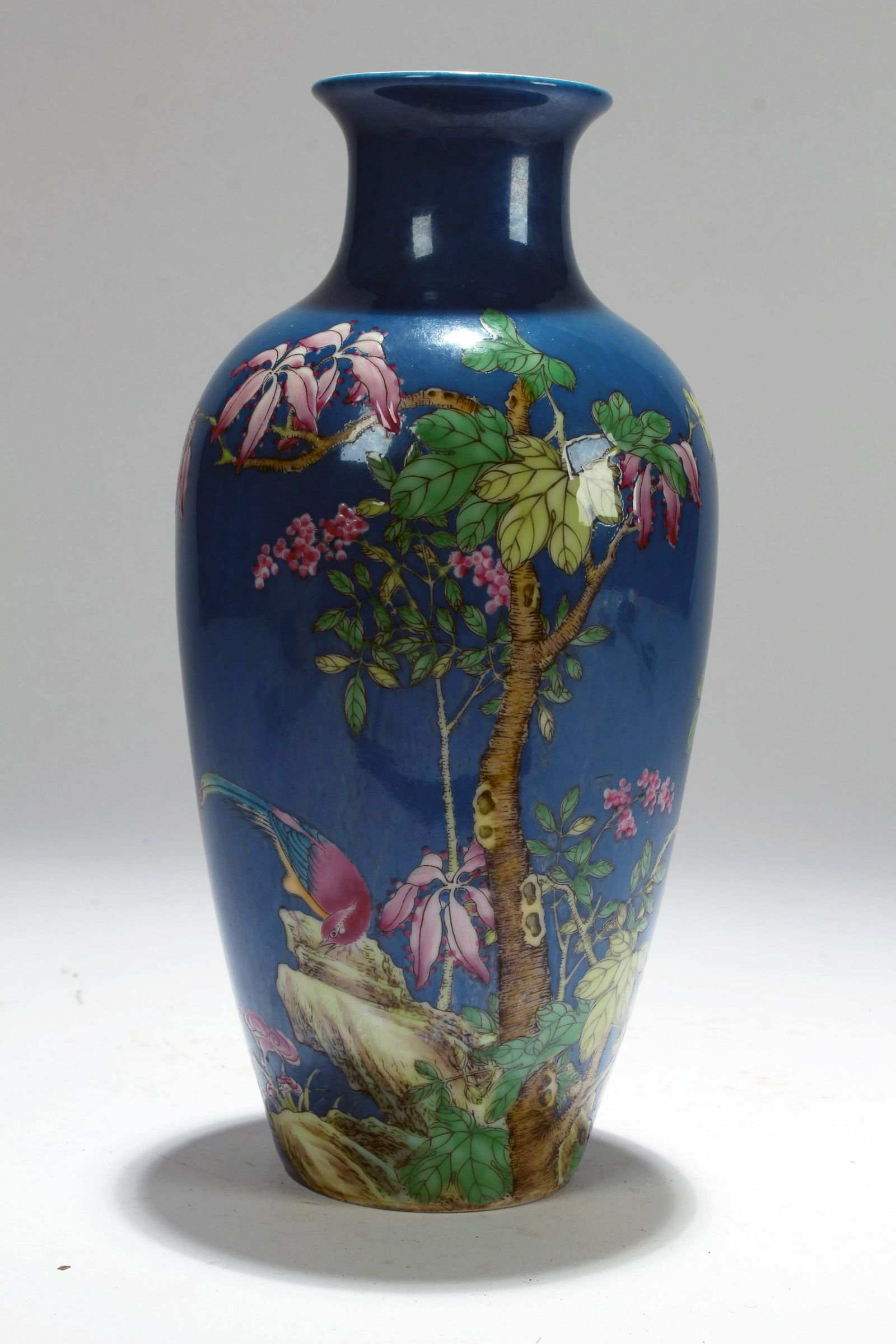 A Chinese Poetry-framing Estate Blue-coding Porcelain (1 of 6)