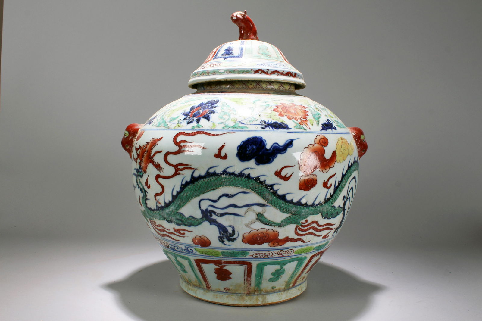 An Estate Chinese Lidded Dragon-decorating Detailed (1 of 6)