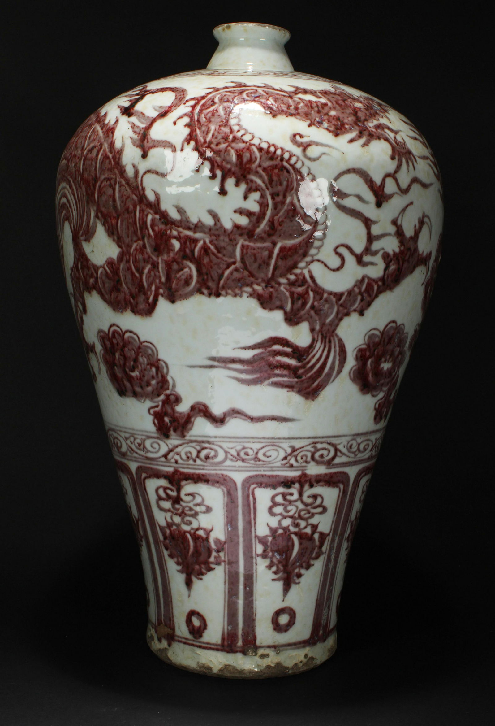 An Estate Chinese Dragon-decorating Red and White (1 of 6)
