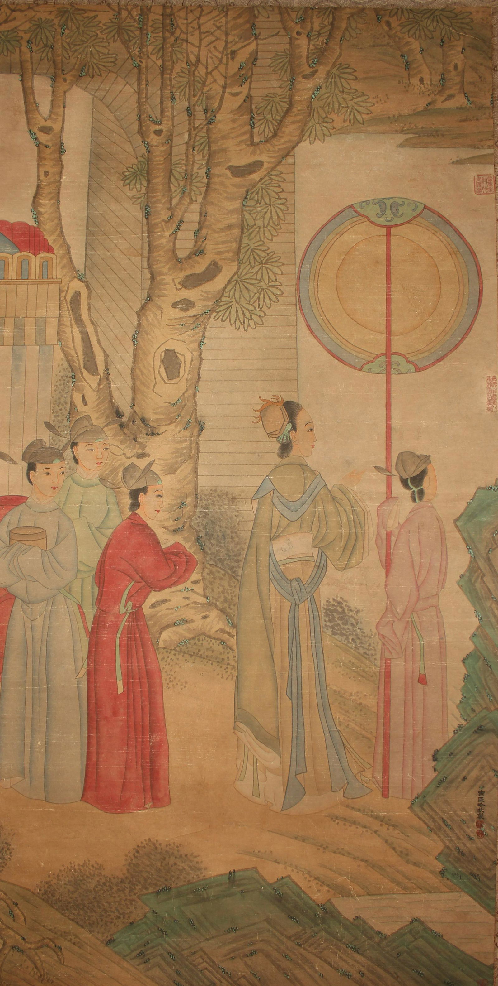 An Estate Chinese Portrait Story-telling Fortune Scroll (1 of 6)