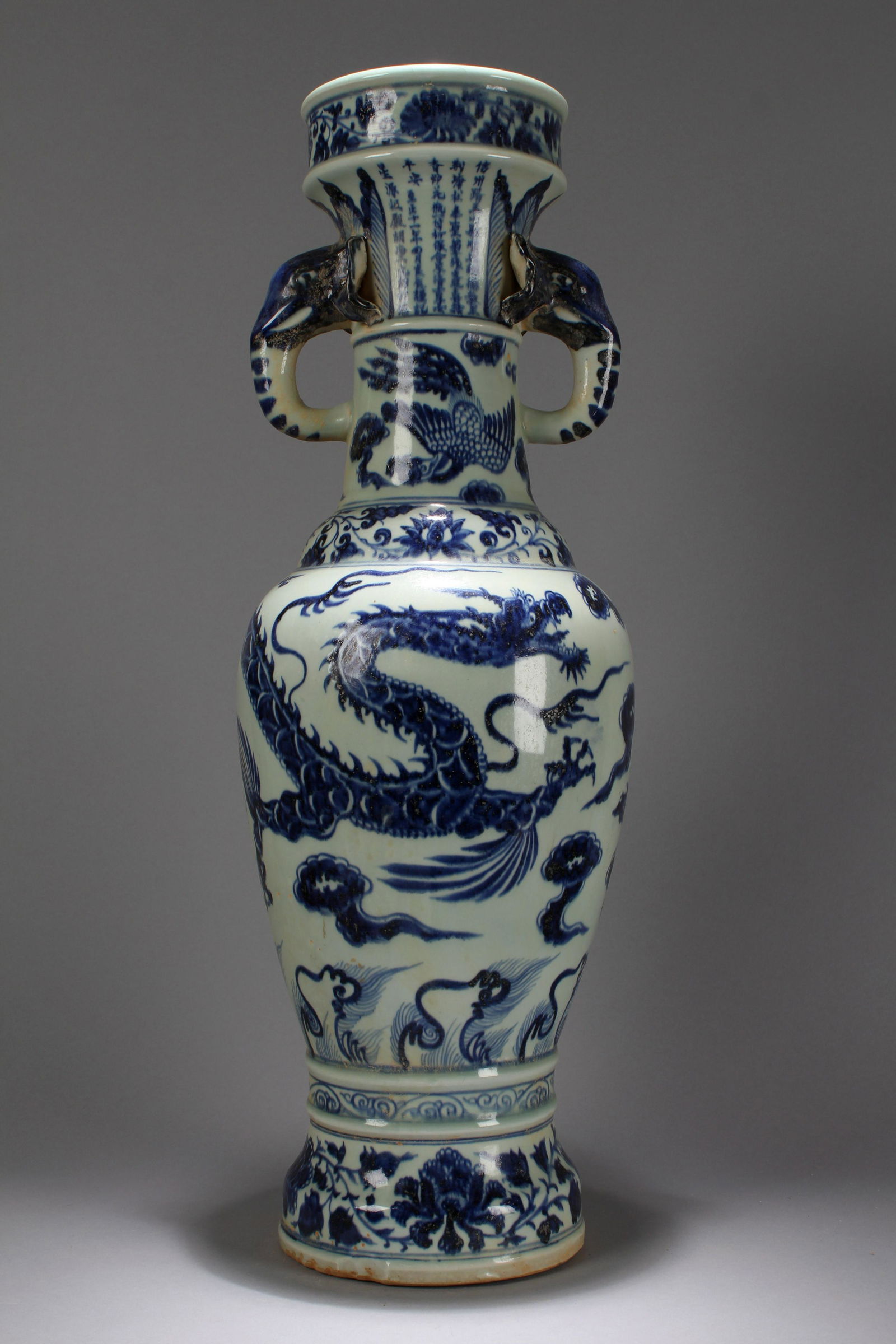 A Chinese Massive Blue and White Duo-handled (1 of 5)