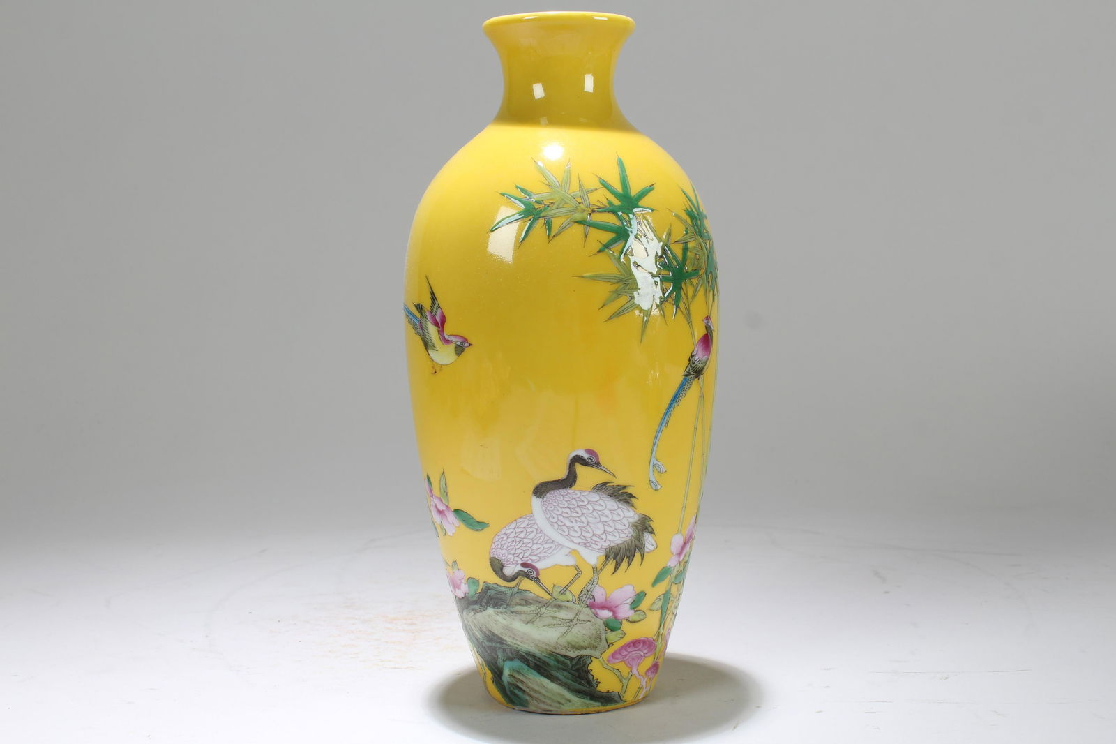 A Chinese Crane-fortune Yellow-coding Porcelain Fortune (1 of 4)
