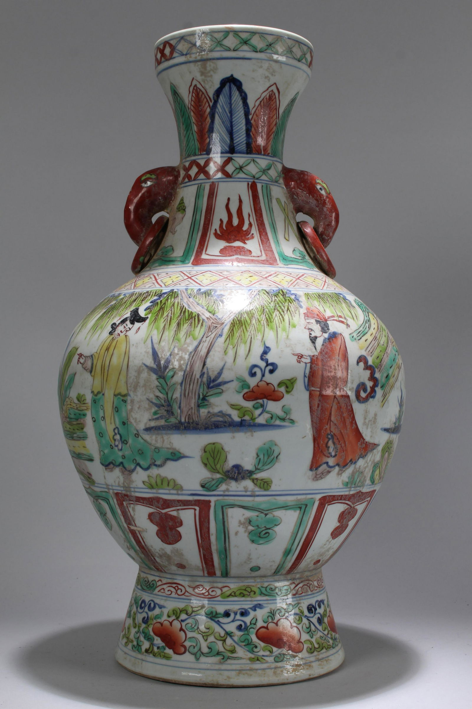 A Chinese Duo-handled  Fortune Massive Porcelain Vase (1 of 8)
