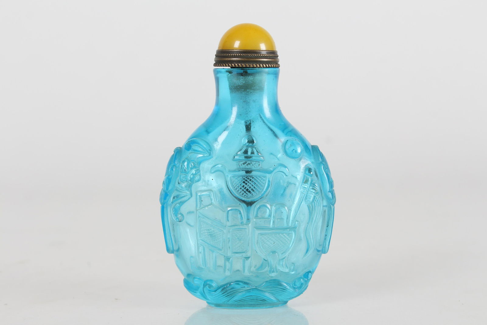 Chinese Blue-glazed Fortune Snuff Bottle (1 of 5)