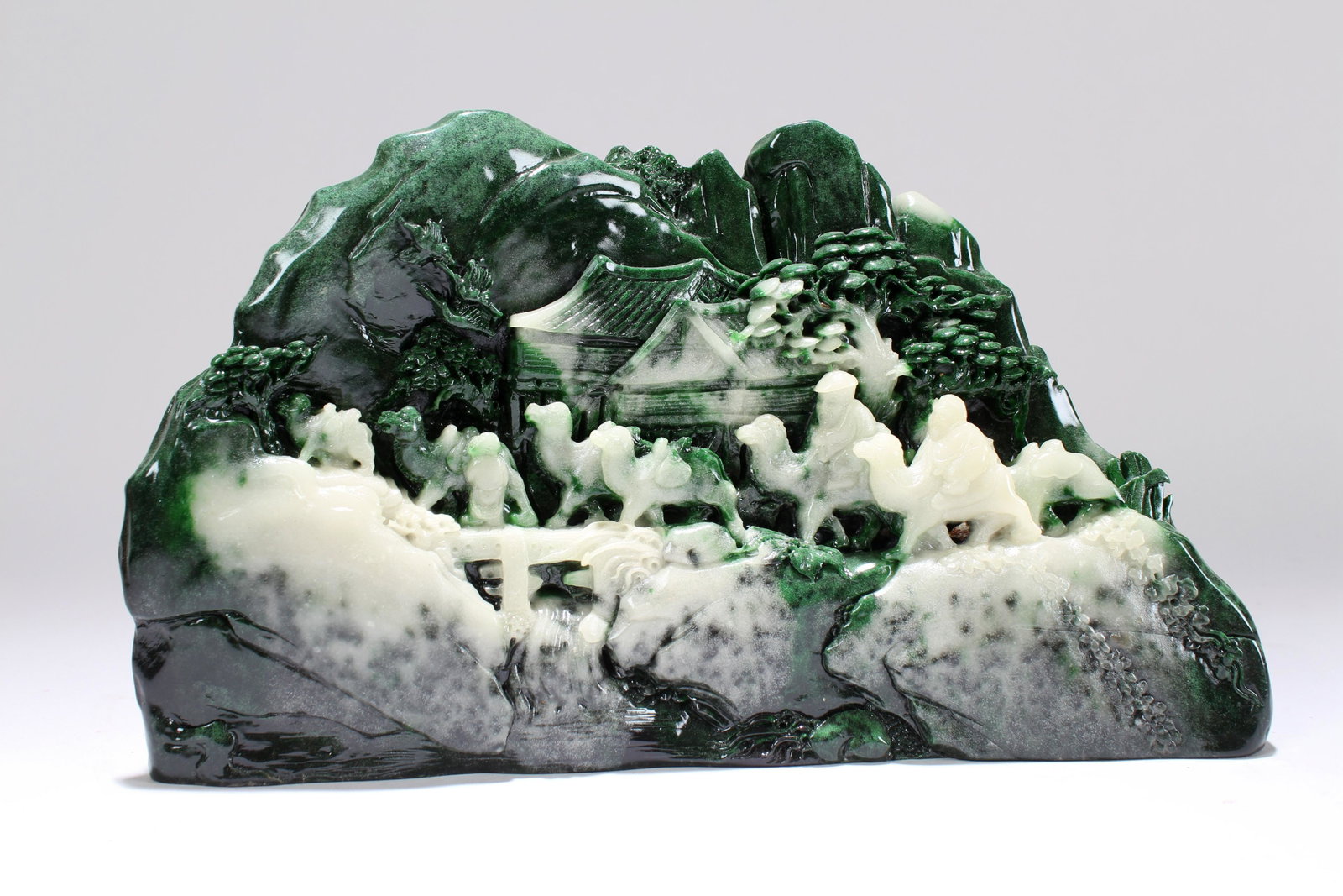 A Chinese Green-coding Fortune Statue: A Chinese Green-coding Fortune Statue . Height: 5.5 (inch). Length: 9 (inch).