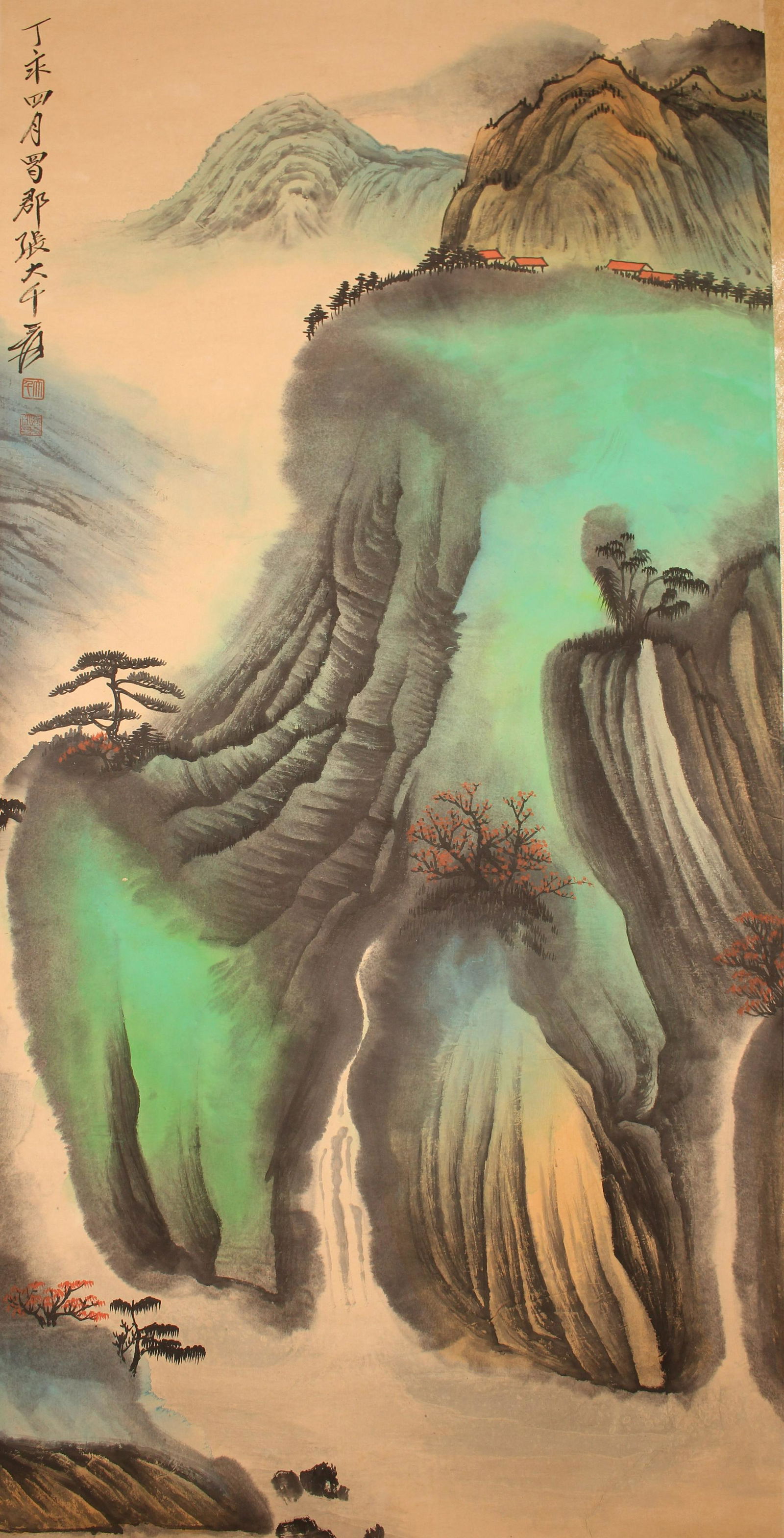 A Chinese Abstract-style Mountain-view Fortune Scroll (1 of 4)