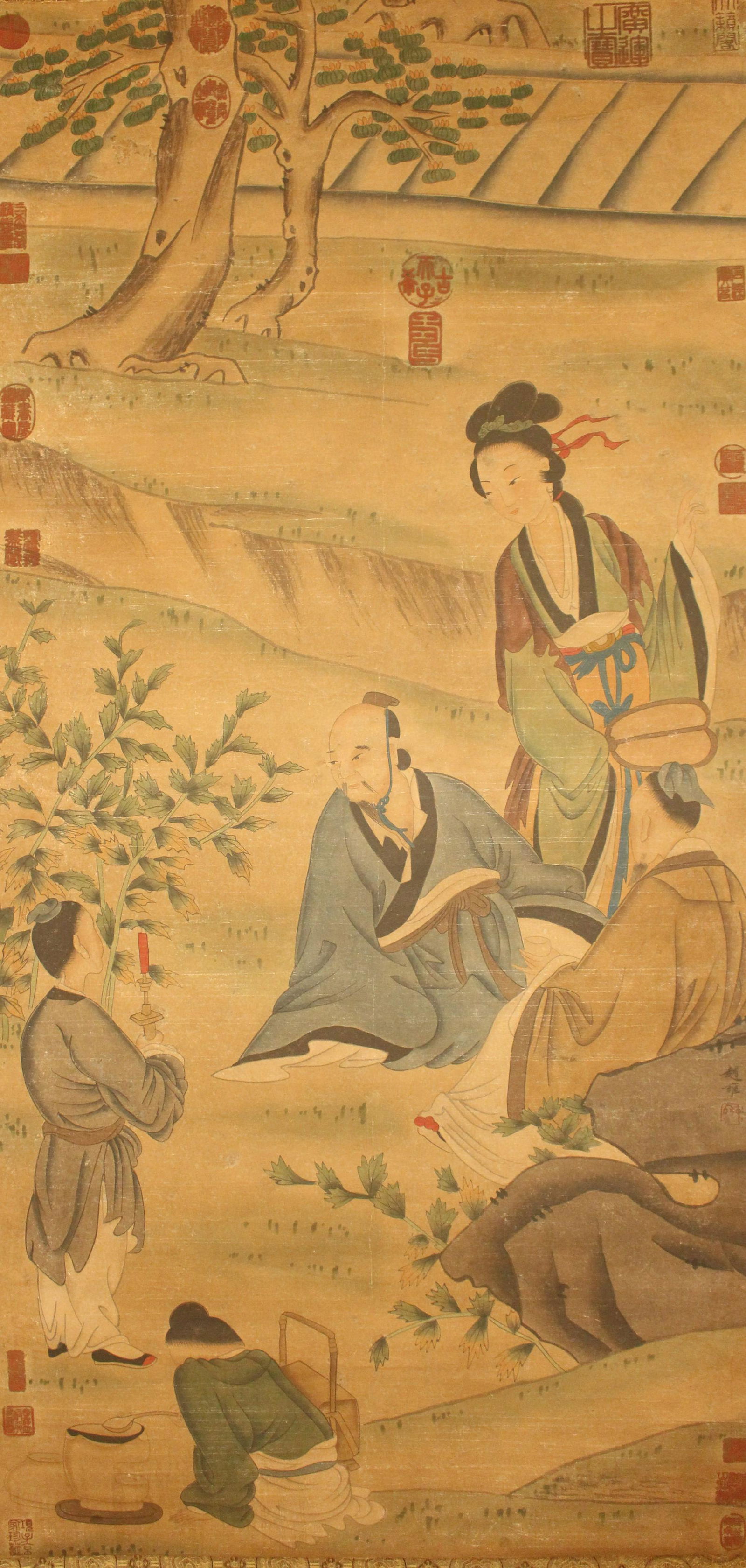 A Chinese Elder-portrait Detailed Fortune Scroll (1 of 6)