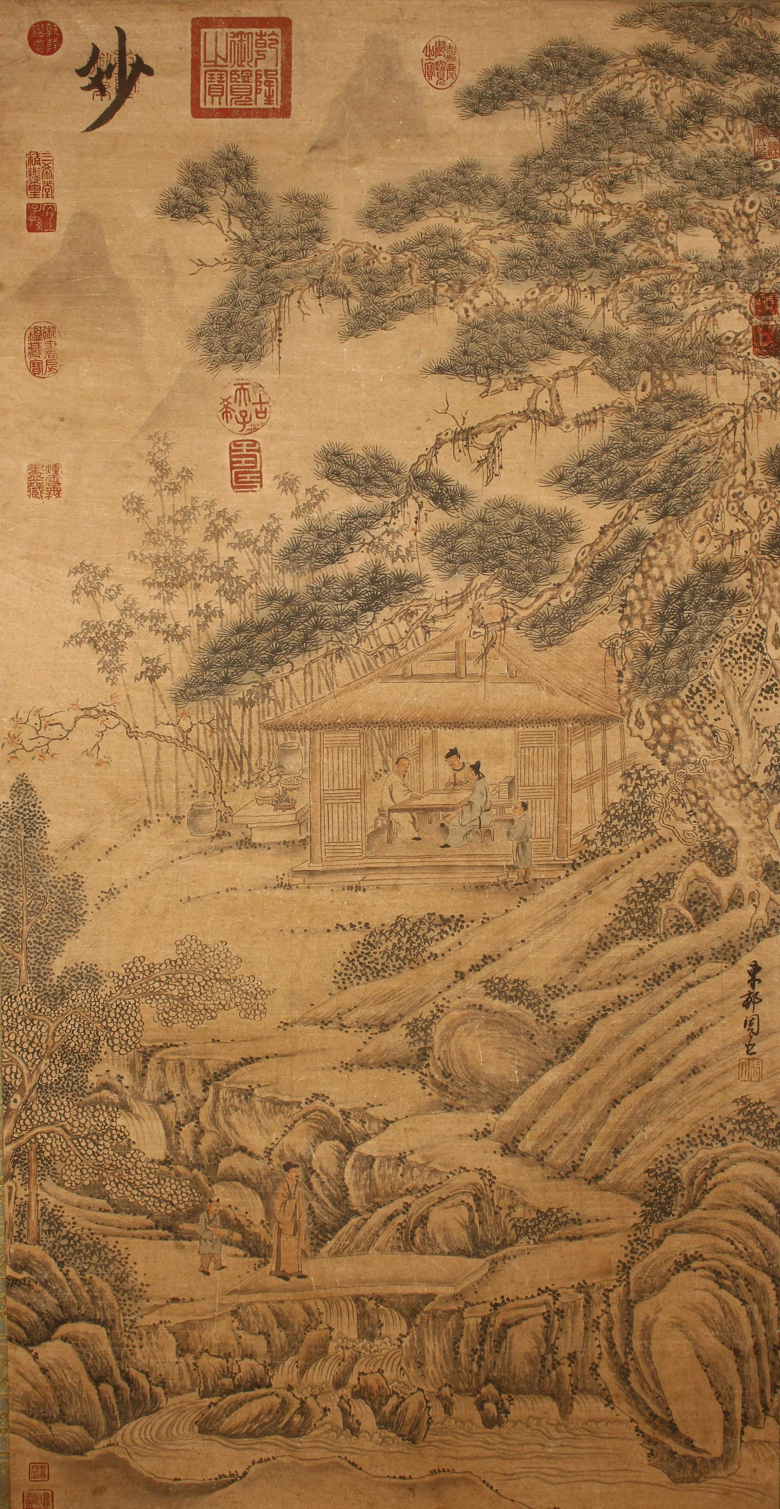 A Chinese Mountain-view Fortune Scroll (1 of 6)