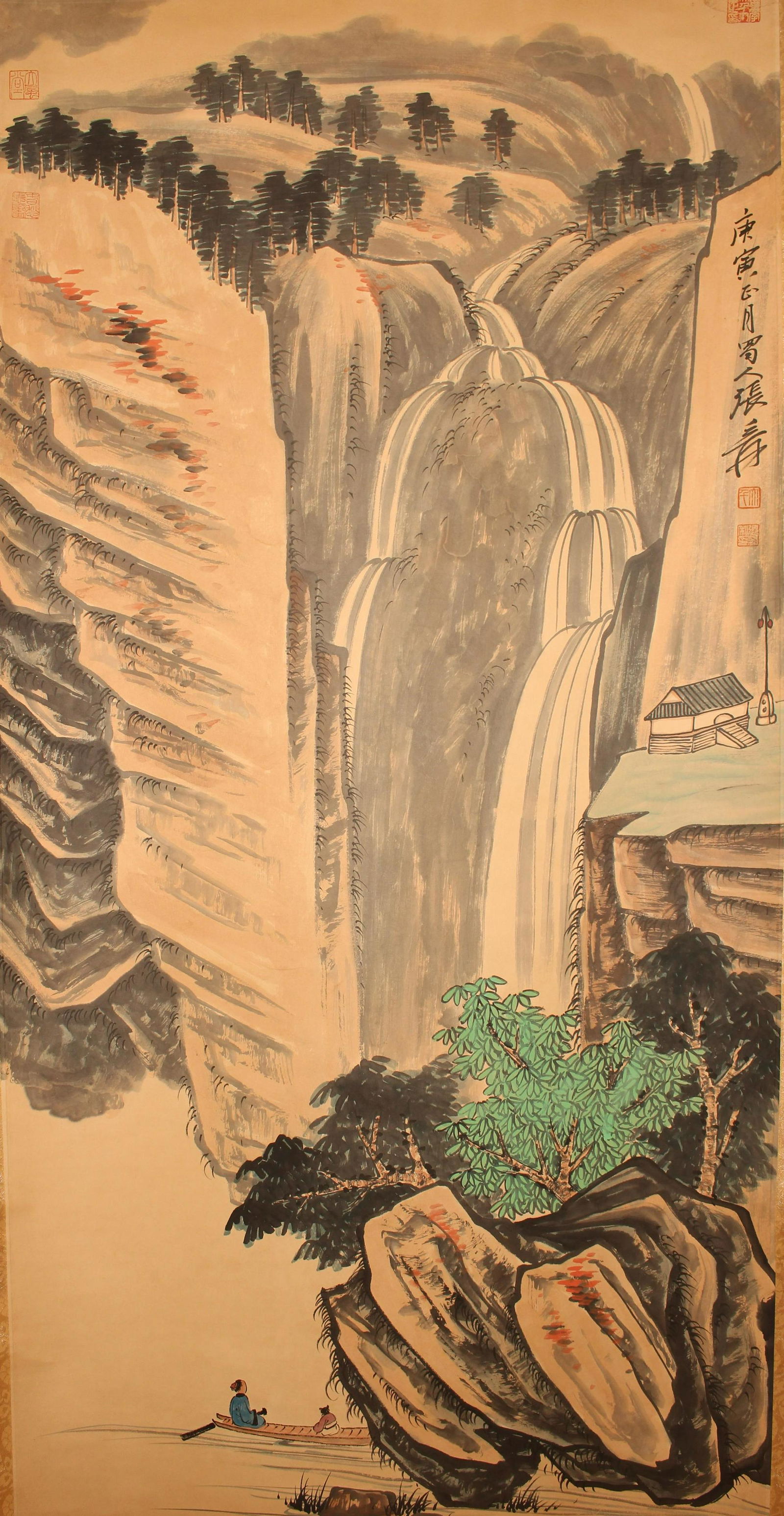 A Chinese Mountain-view Fortune Scroll (1 of 4)