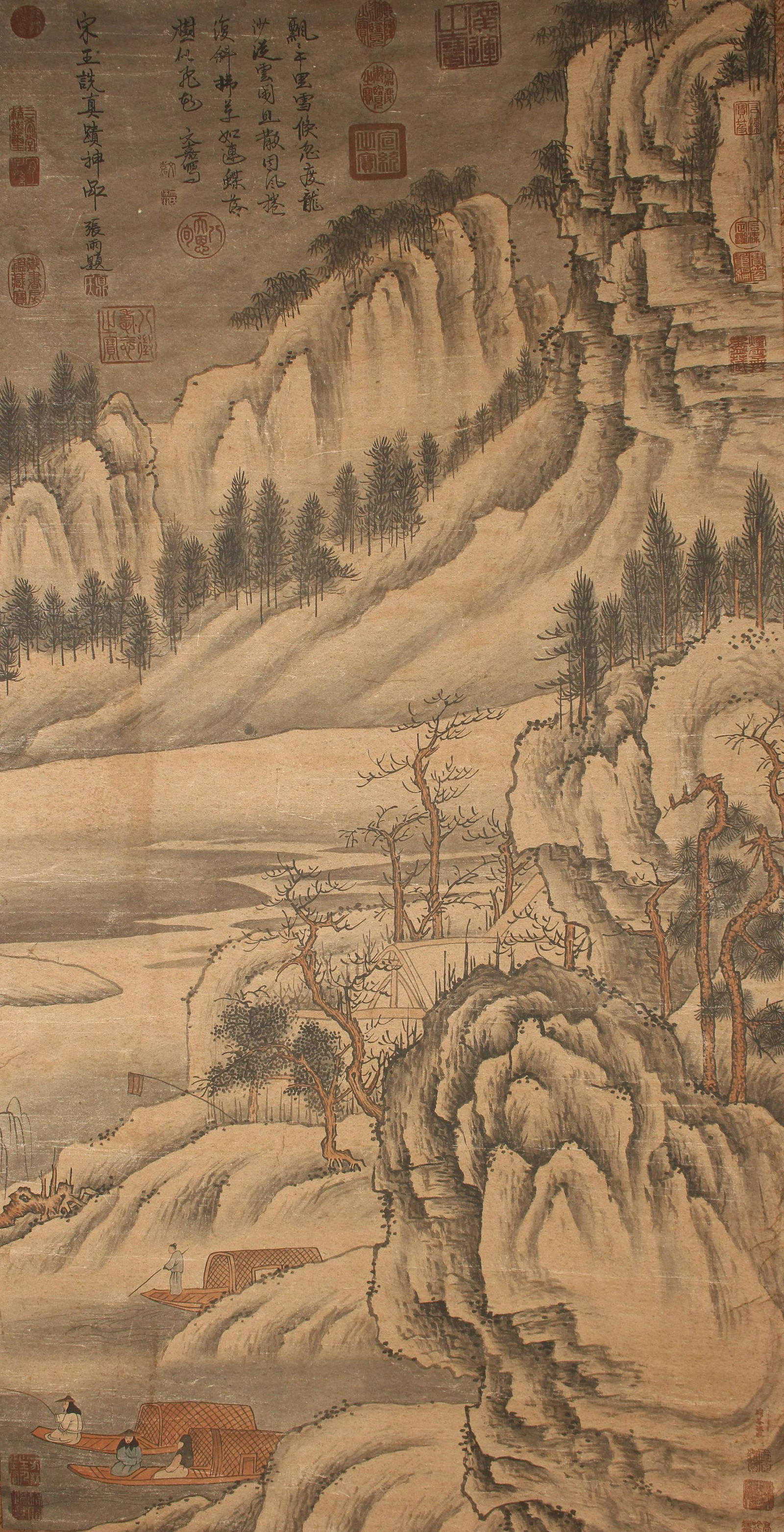 A Chinese Poetry-framing Mountain-view Fortune Scroll (1 of 6)