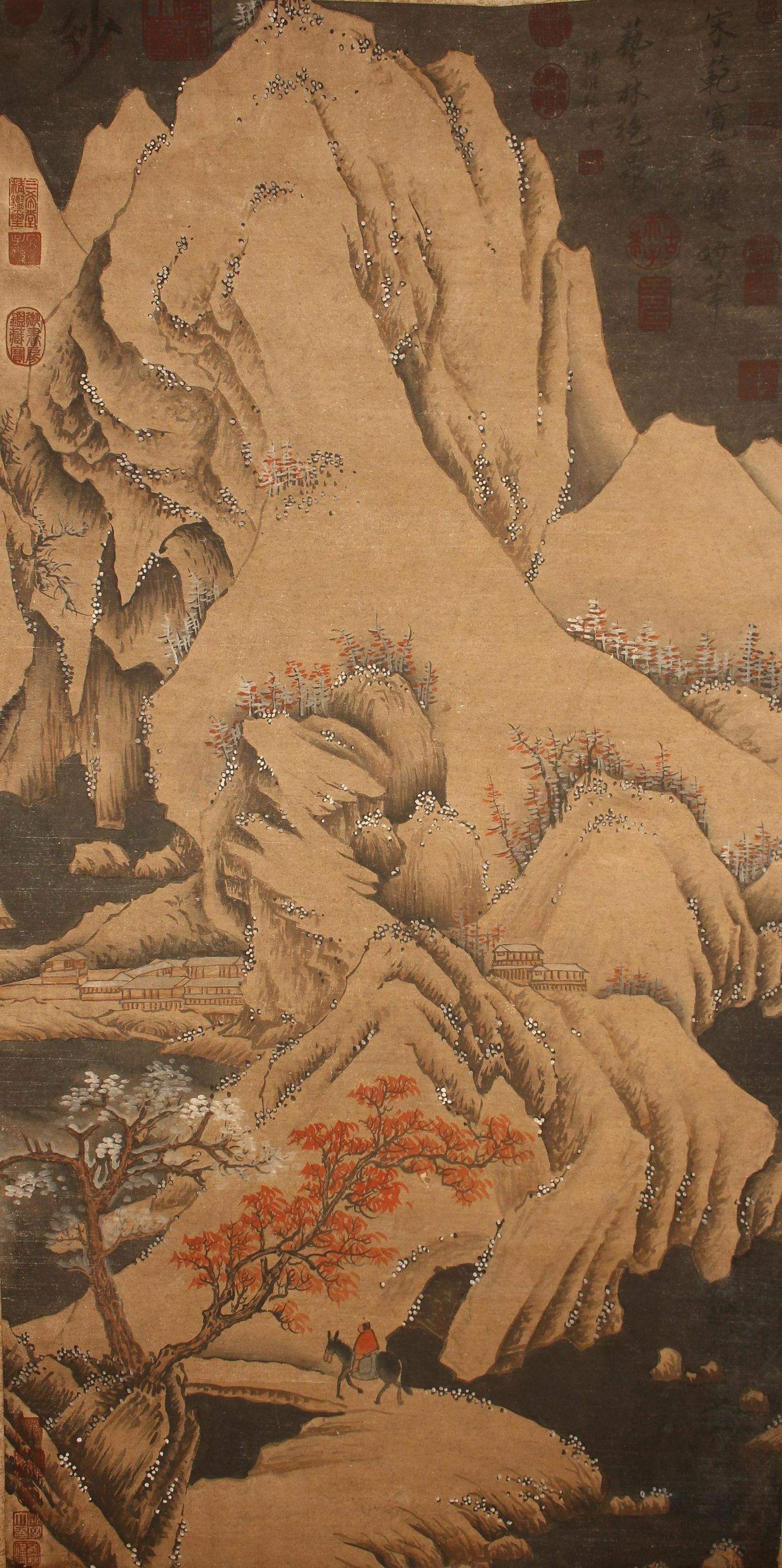 A Chinese Poetry-framing Mountain-view Fortune Scroll (1 of 8)