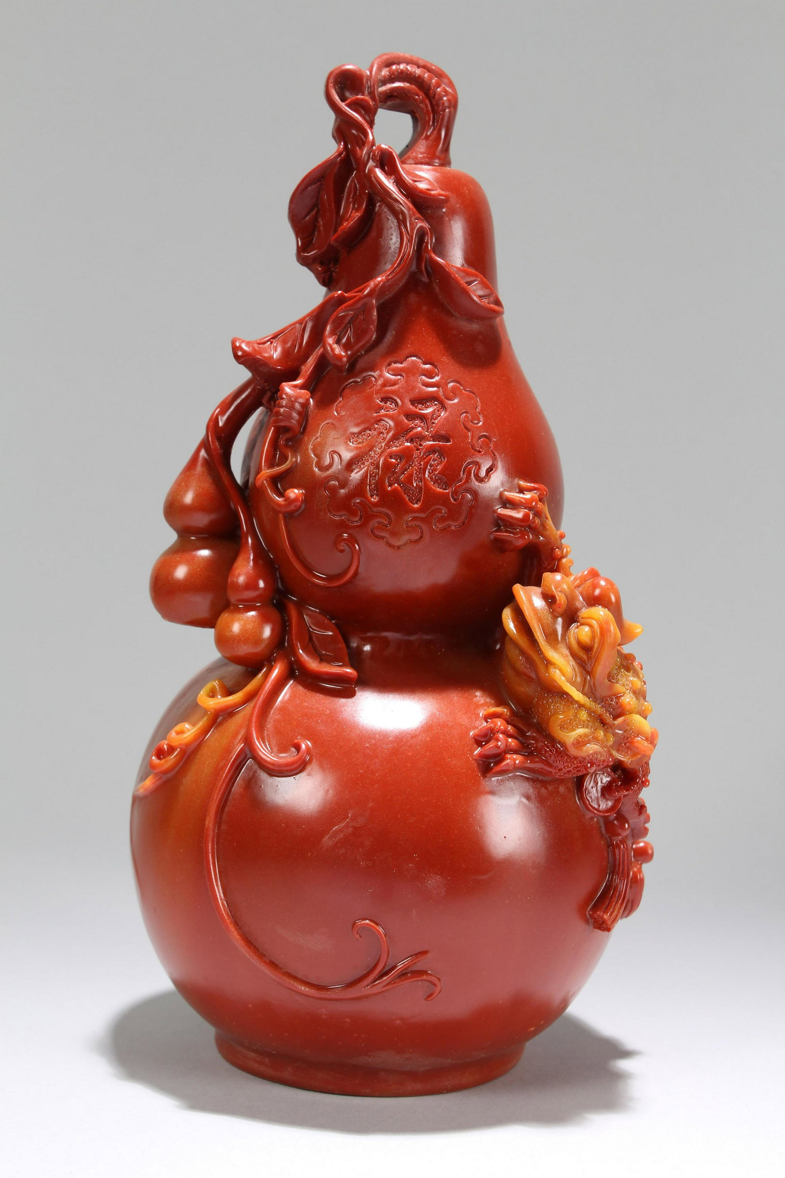 A Chinese Calabash-fortune Statue: A Chinese Calabash-fortune Statue . Height: 9.25 (inch).