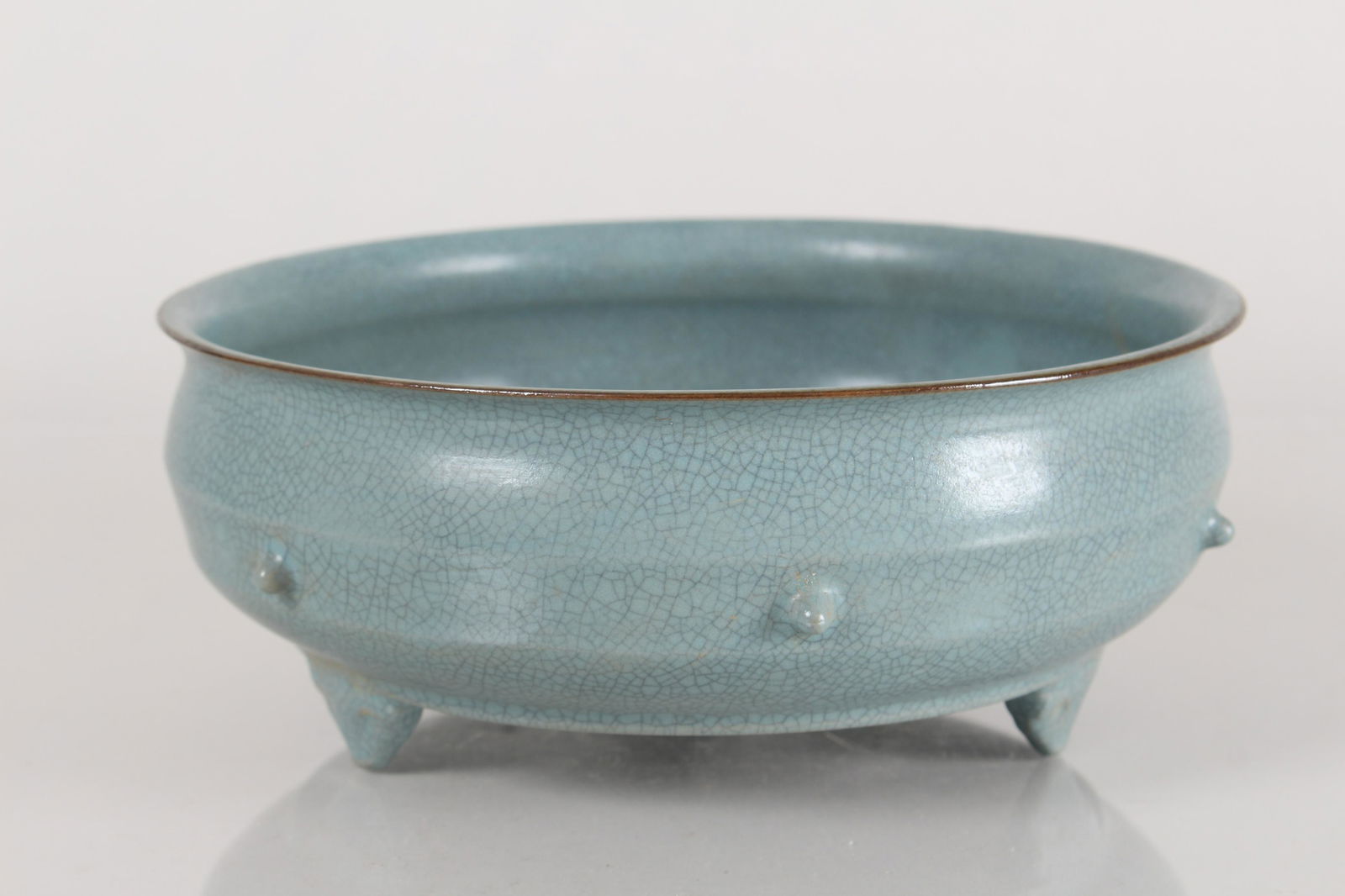 A Chinese Circular Crackglaze Porcelain Fortune Censer (1 of 3)