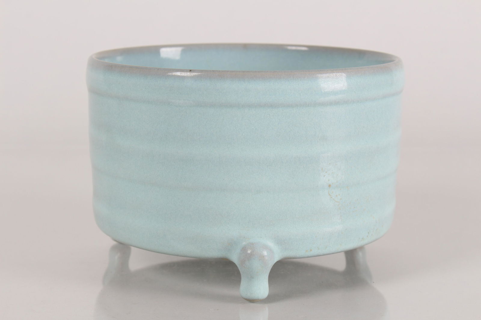 A Chinese Tri-podded Circular Fortune Porcelain Censer (1 of 4)
