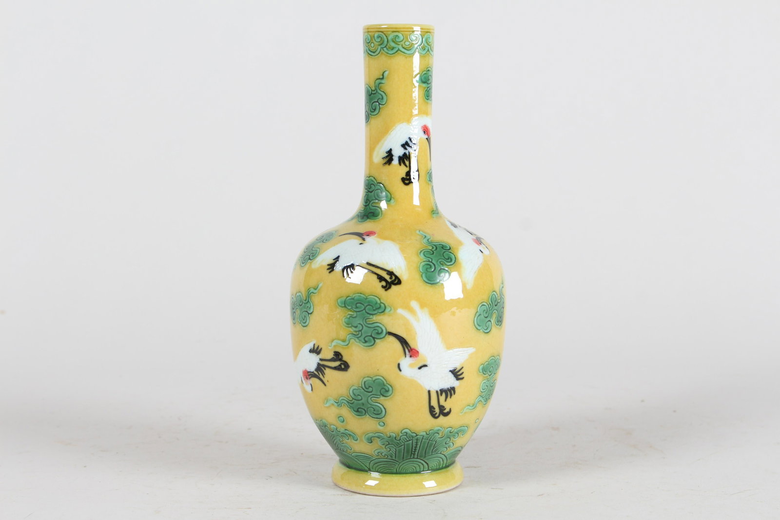 A Chinese Crane-fortune Porcelain Fortune Vase: A Chinese Crane-fortune Porcelain Fortune Vase . Height: 6.75 (inch).