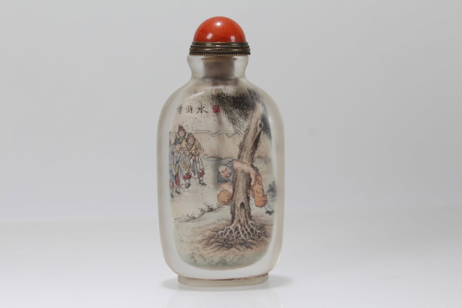 A Chinese Inner-painting Story-telling Fortune Snuff Bottle: A Chinese Inner-painting Story-telling Fortune Snuff Bottle . Height: 3 (inch).