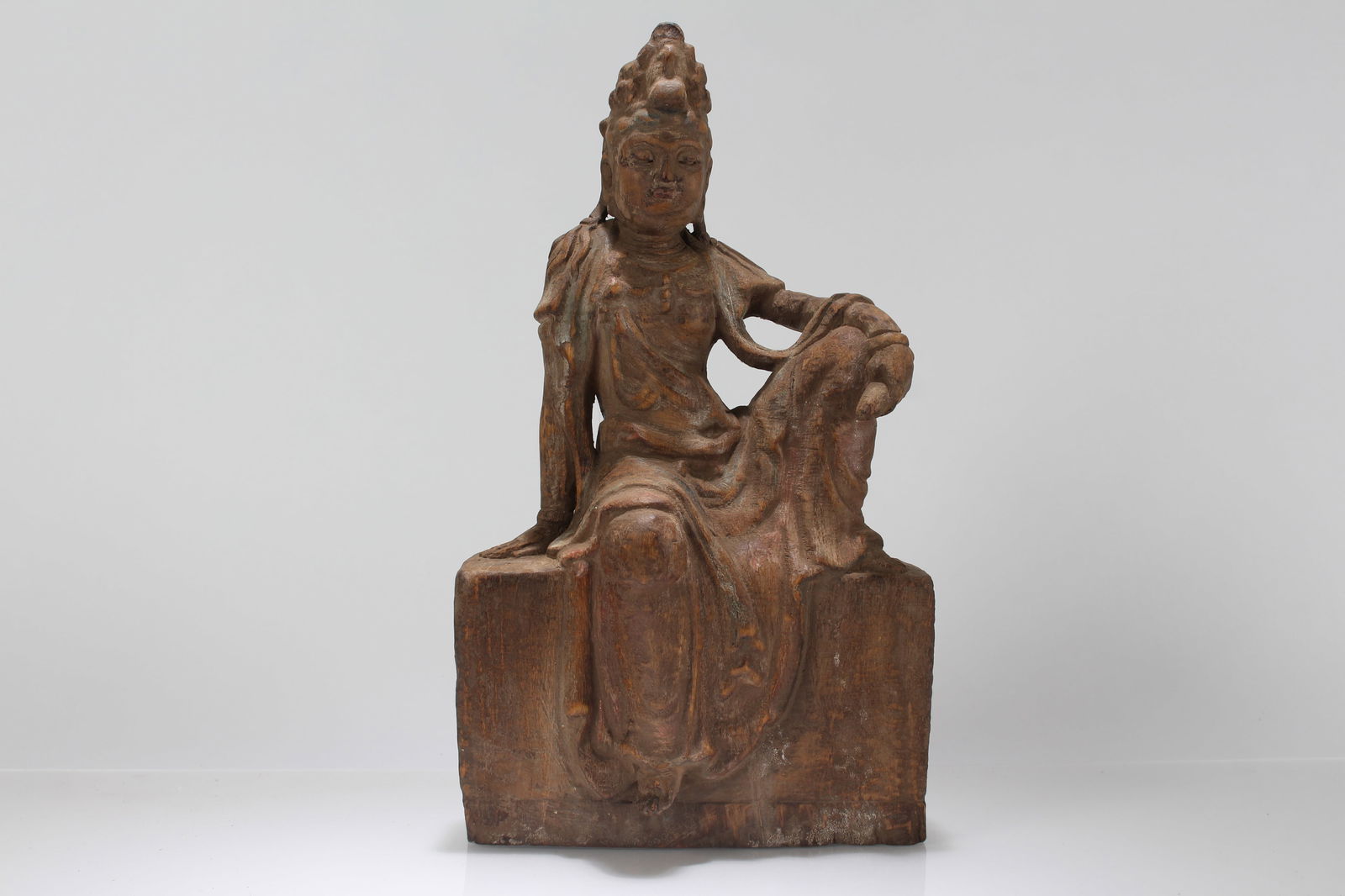 A Chinese Religious Fortune Wooden Buddha Statue (1 of 4)