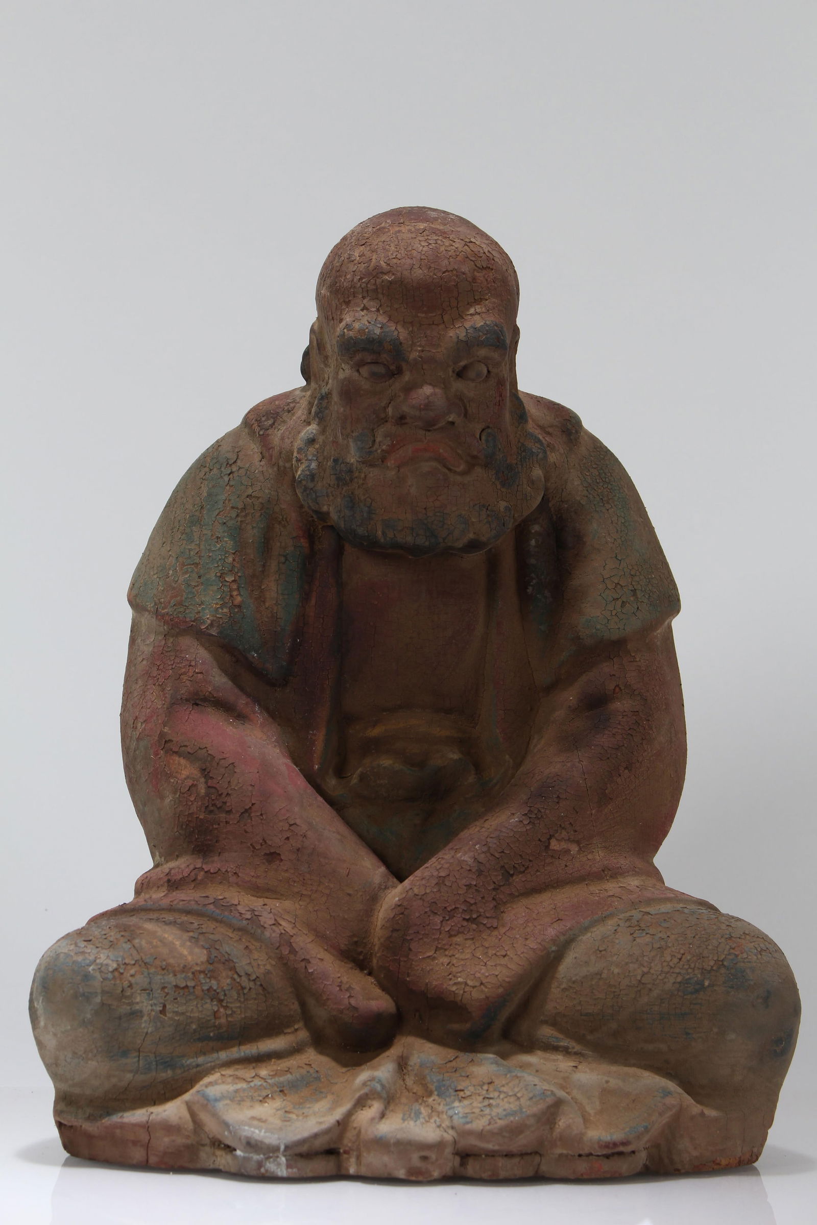 A Chinese Religious Fortune Wooden Buddha Statue (1 of 5)