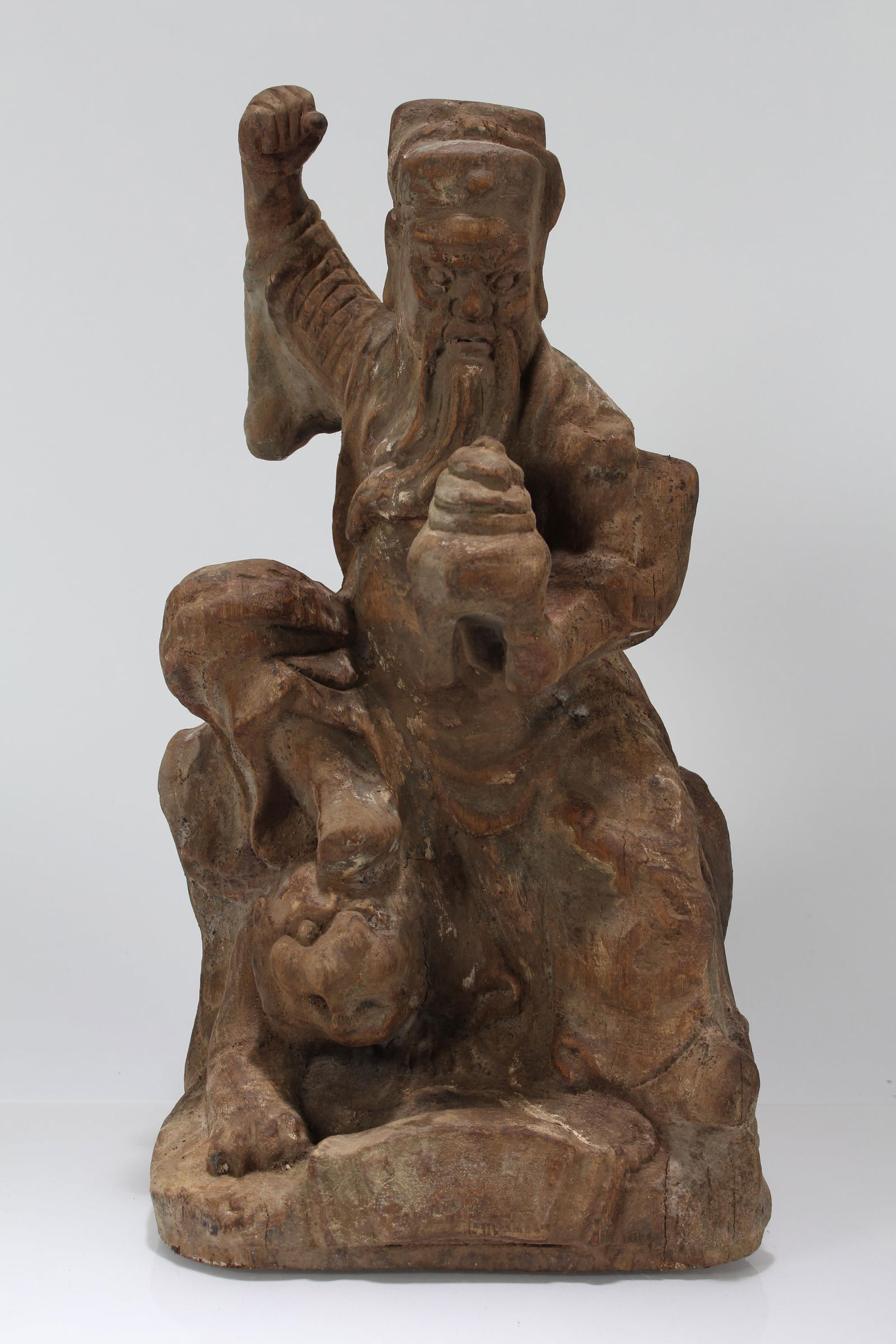 A Chinese Religious Fortune Wooden Buddha Statue (1 of 4)