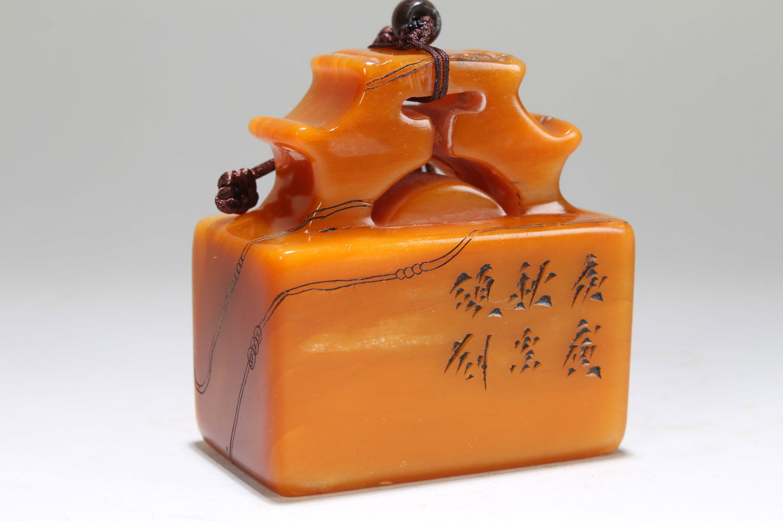 A Chinese Poetry-framing Religious Fortune Soapstone Seal: A Chinese Poetry-framing Religious Fortune Soapstone Seal . Height: 3 (inch). Length: 3 (inch). Width: 1.75 (inch).
