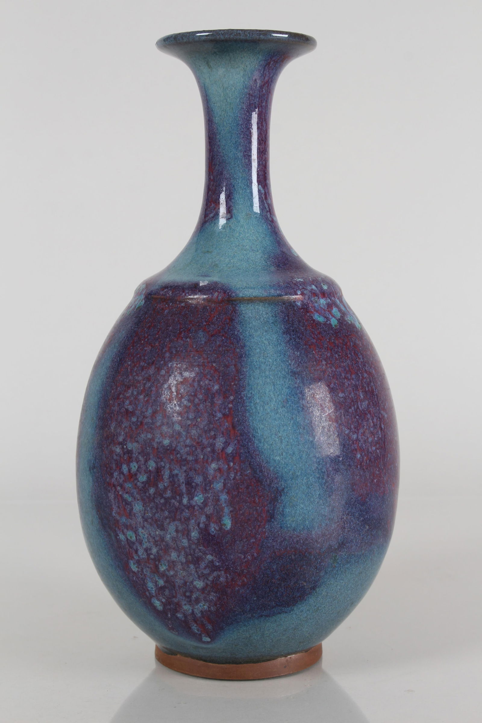 A Chinese Jun Fortune Porcelain Vase: A Chinese Jun Fortune Porcelain Vase . Height: 9.5 (inch).
